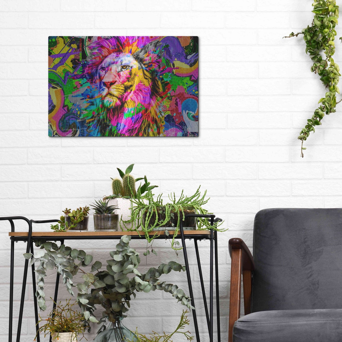 Luxe Metal Art 'Lion,' Metal Wall Art,16x12