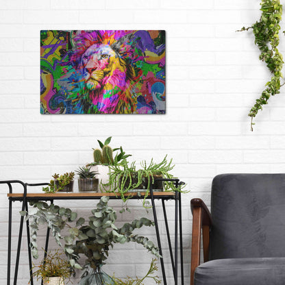 Luxe Metal Art 'Lion,' Metal Wall Art,16x12