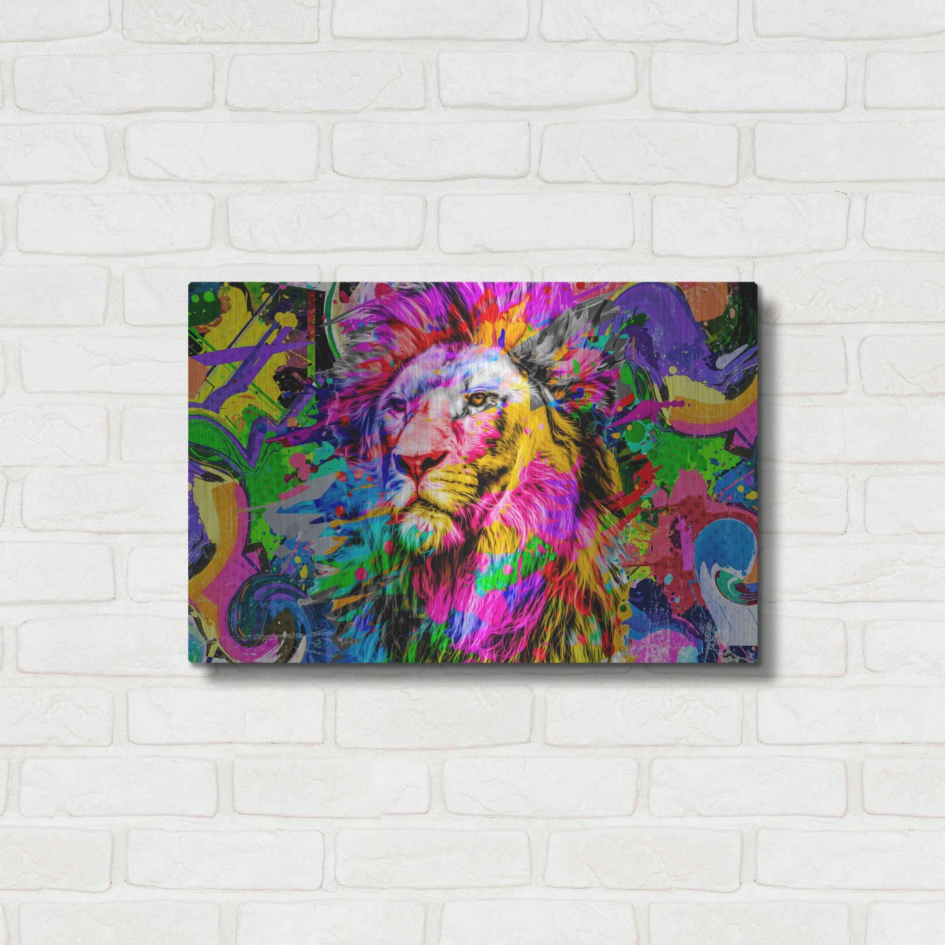 Luxe Metal Art 'Lion,' Metal Wall Art,24x16