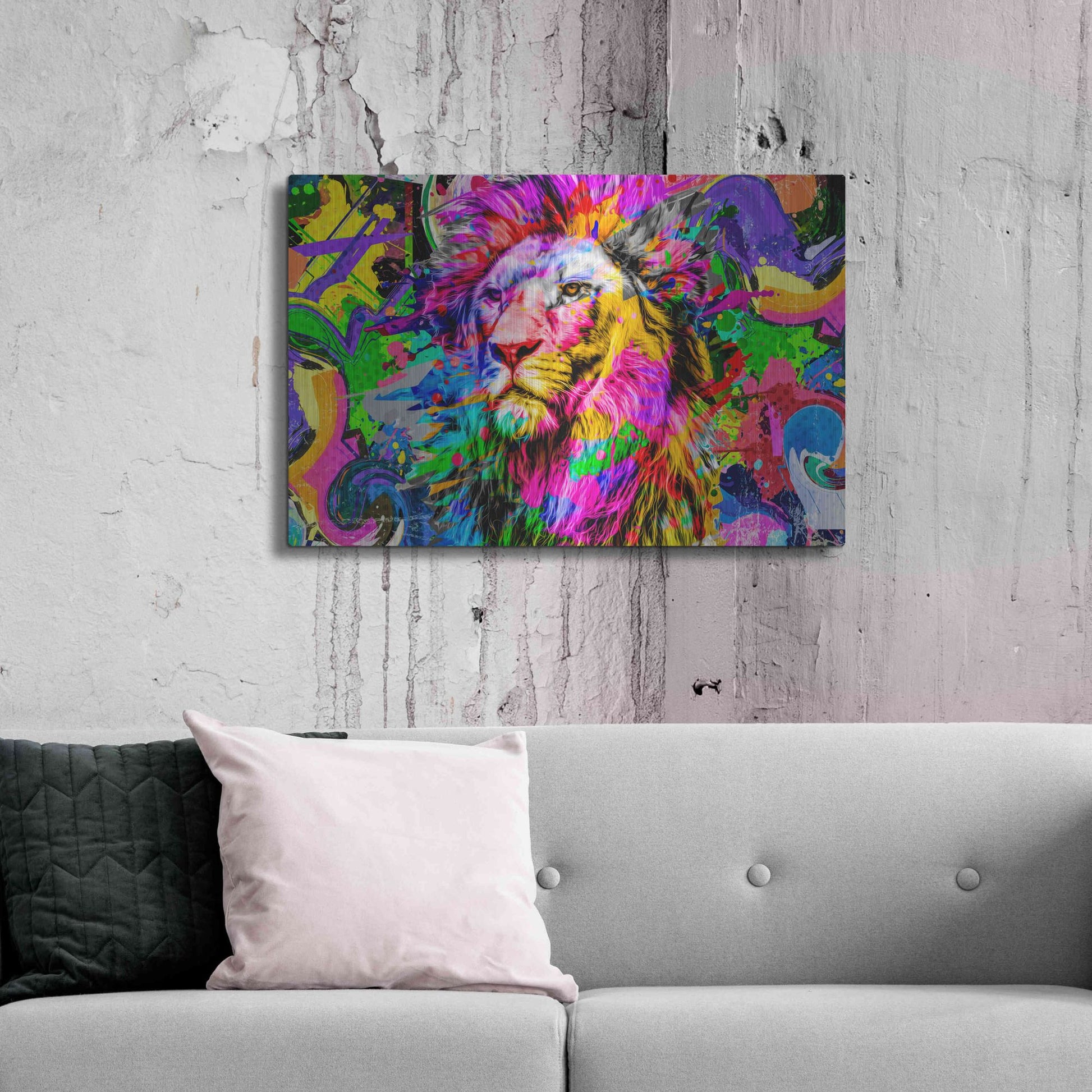 Luxe Metal Art 'Lion,' Metal Wall Art,36x24