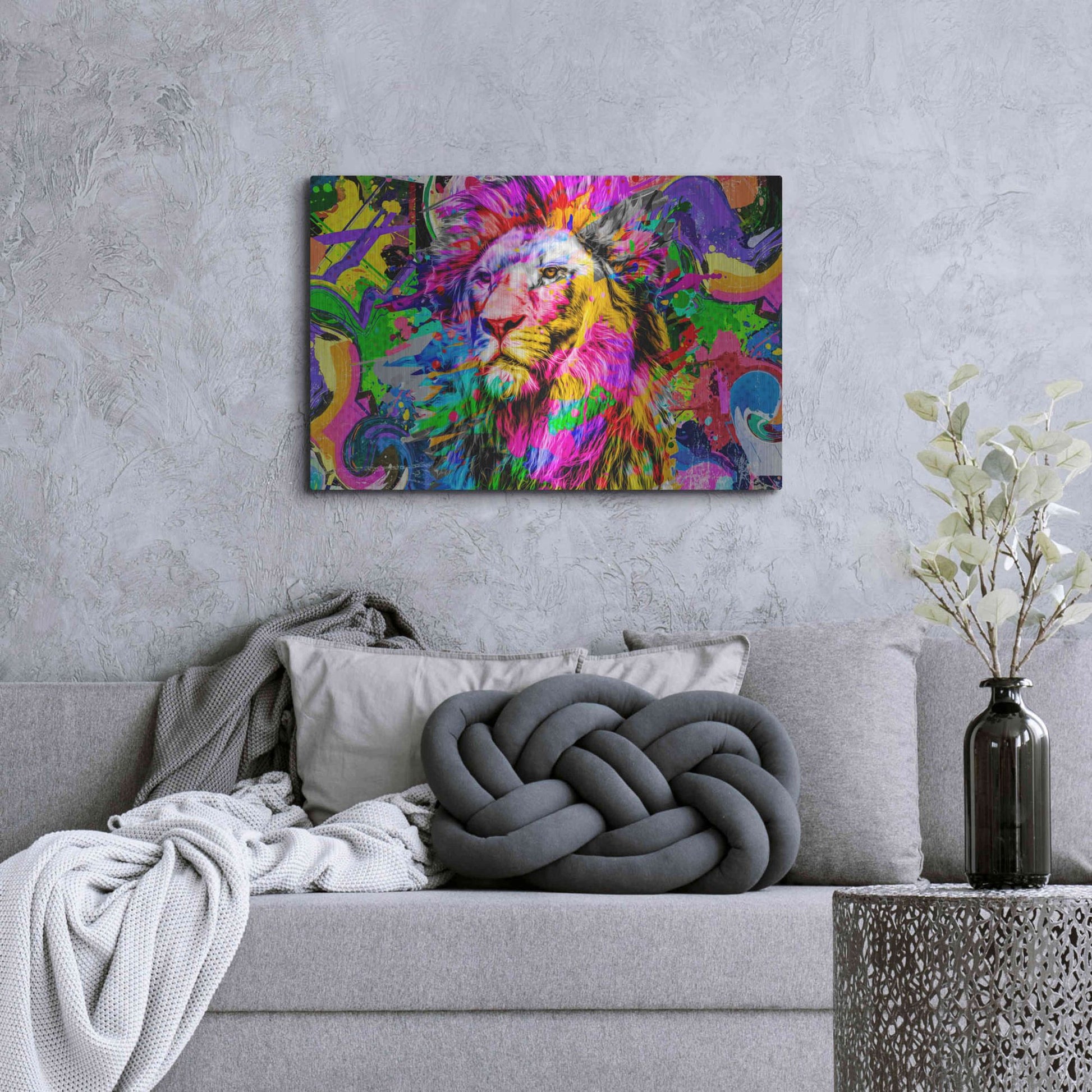 Luxe Metal Art 'Lion,' Metal Wall Art,36x24