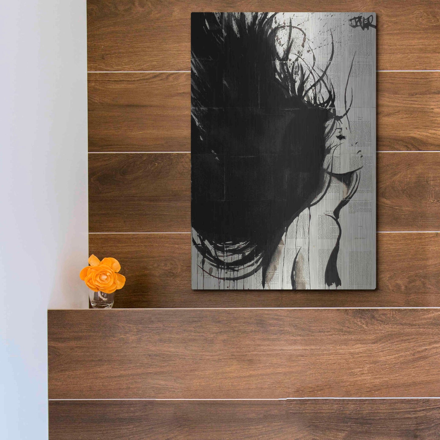 Luxe Metal Art 'The New Minstrel' by Loui Jover, Metal Wall Art,12x16