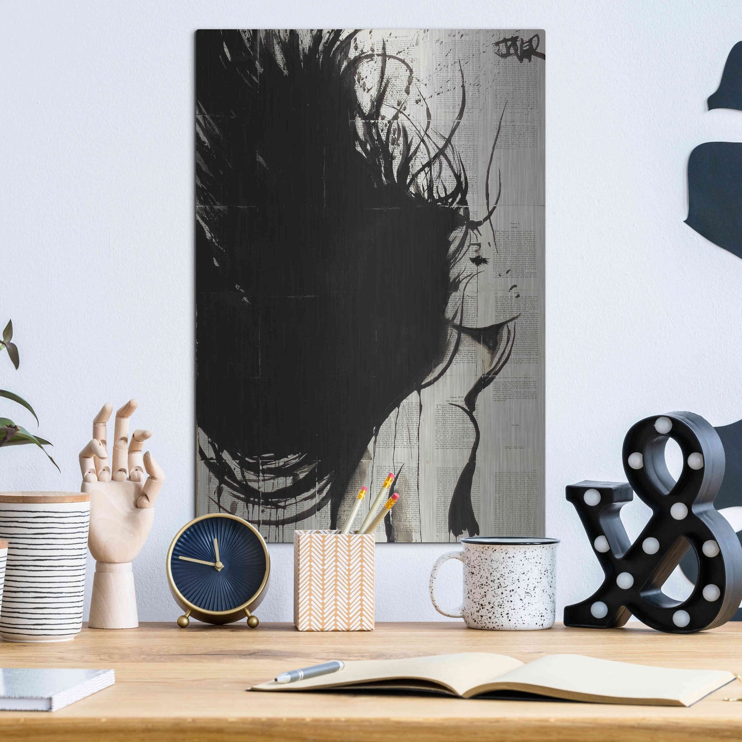 Luxe Metal Art 'The New Minstrel' by Loui Jover, Metal Wall Art,12x16