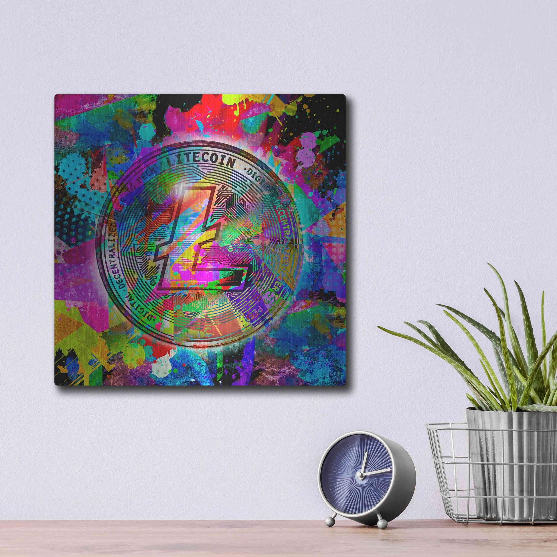 Luxe Metal Art 'Lite Coin,' Metal Wall Art,12x12