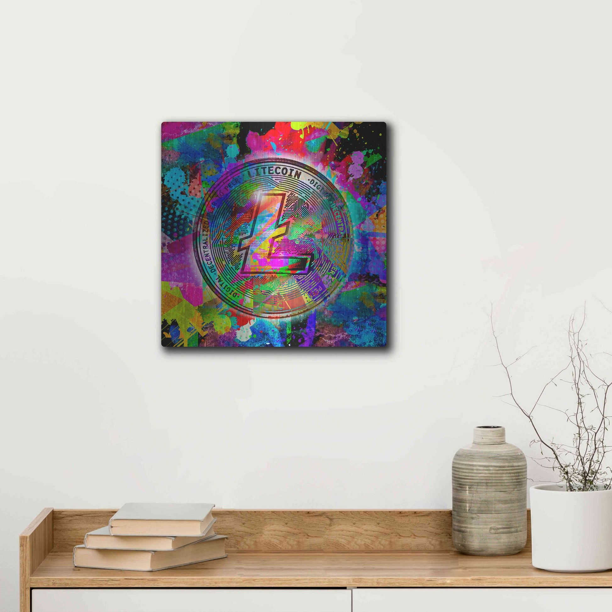 Luxe Metal Art 'Lite Coin,' Metal Wall Art,12x12