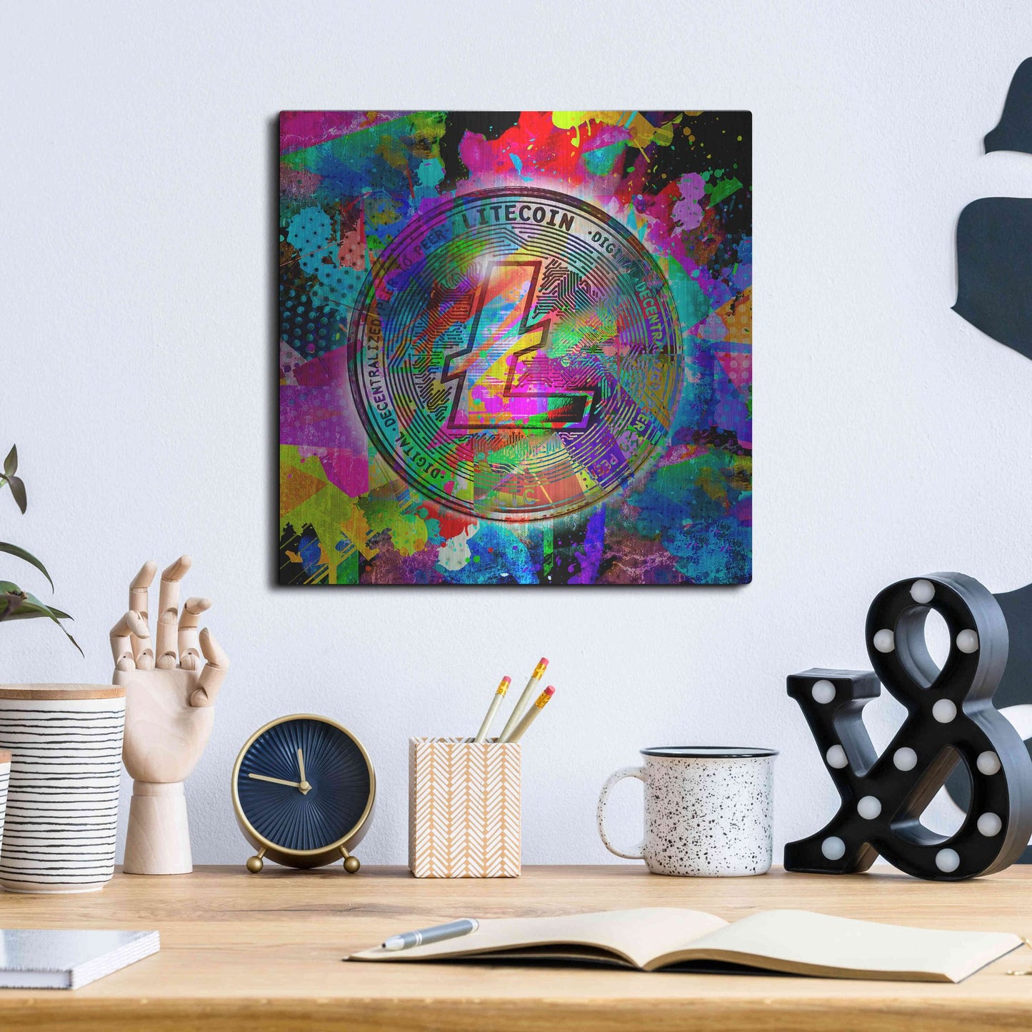 Luxe Metal Art 'Lite Coin,' Metal Wall Art,12x12