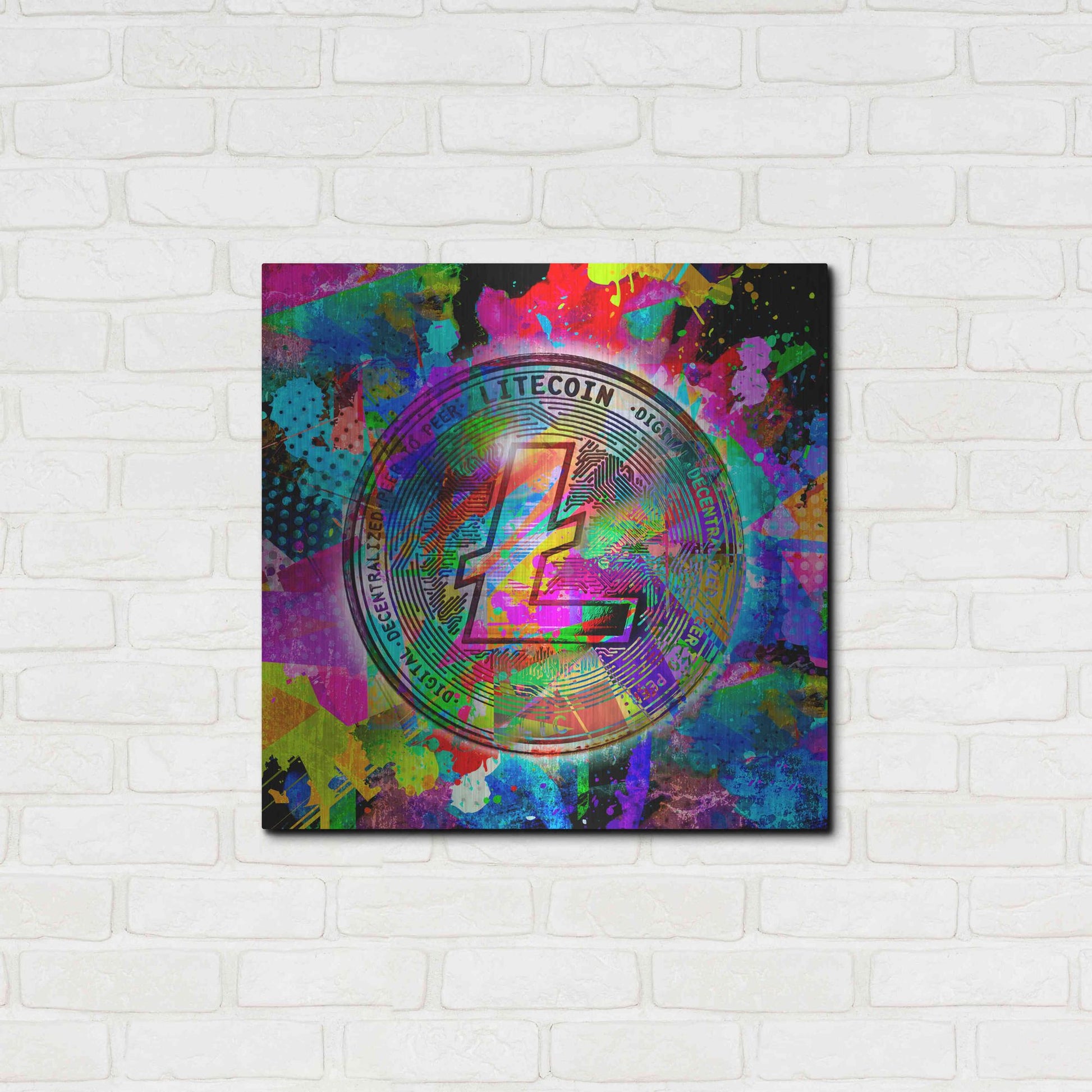 Luxe Metal Art 'Lite Coin,' Metal Wall Art,24x24