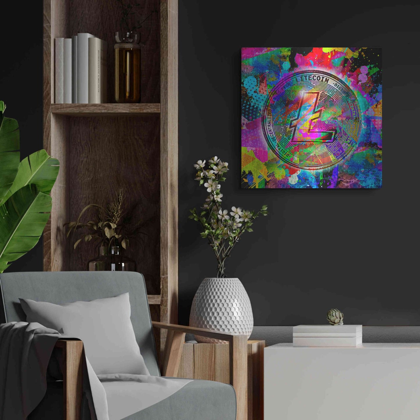 Luxe Metal Art 'Lite Coin,' Metal Wall Art,24x24