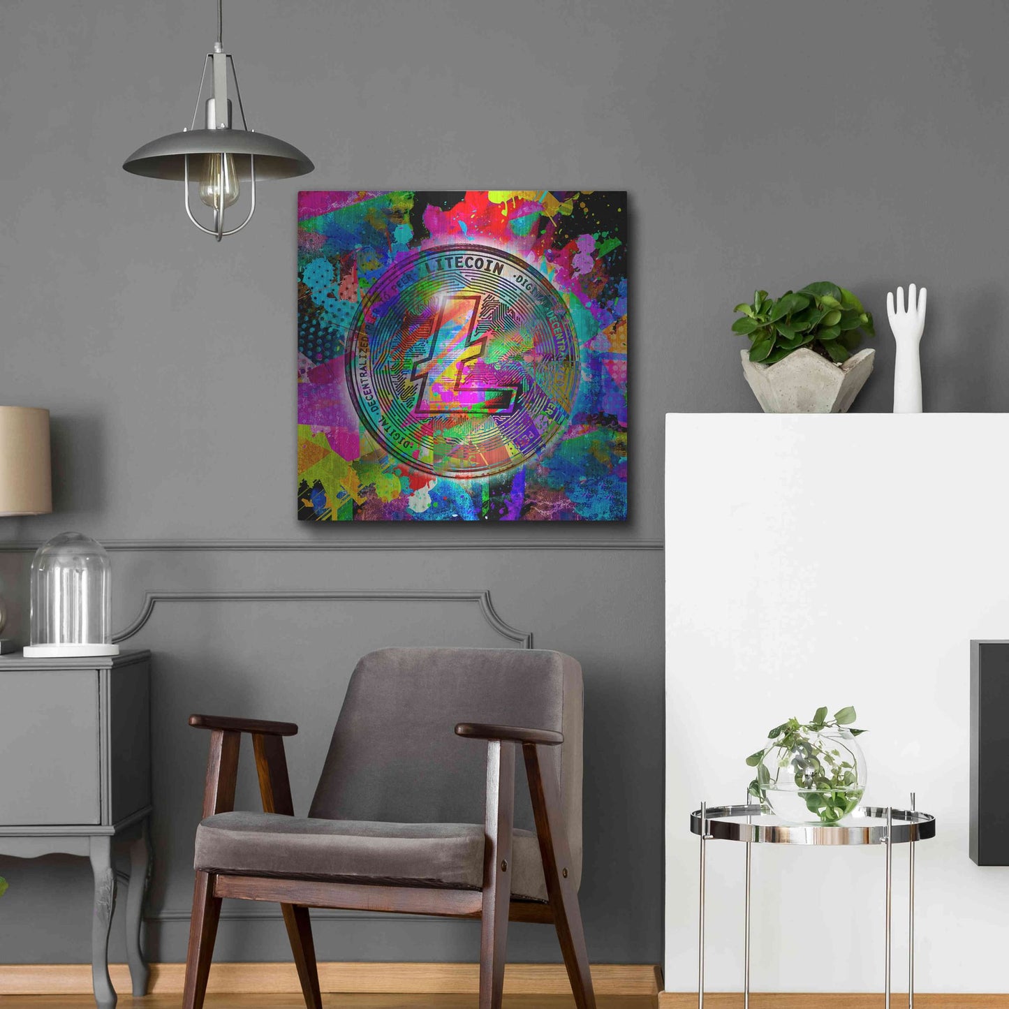 Luxe Metal Art 'Lite Coin,' Metal Wall Art,24x24