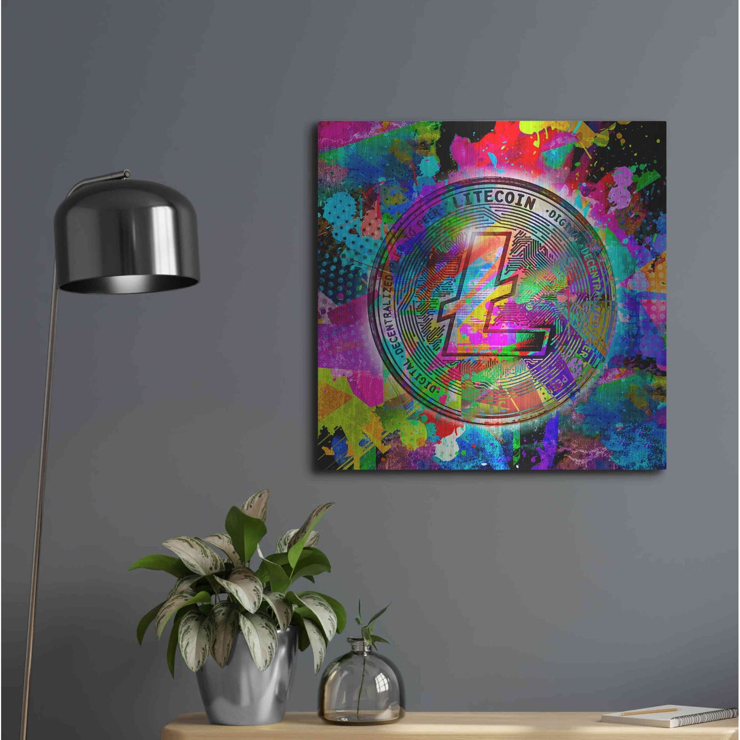 Luxe Metal Art 'Lite Coin,' Metal Wall Art,24x24