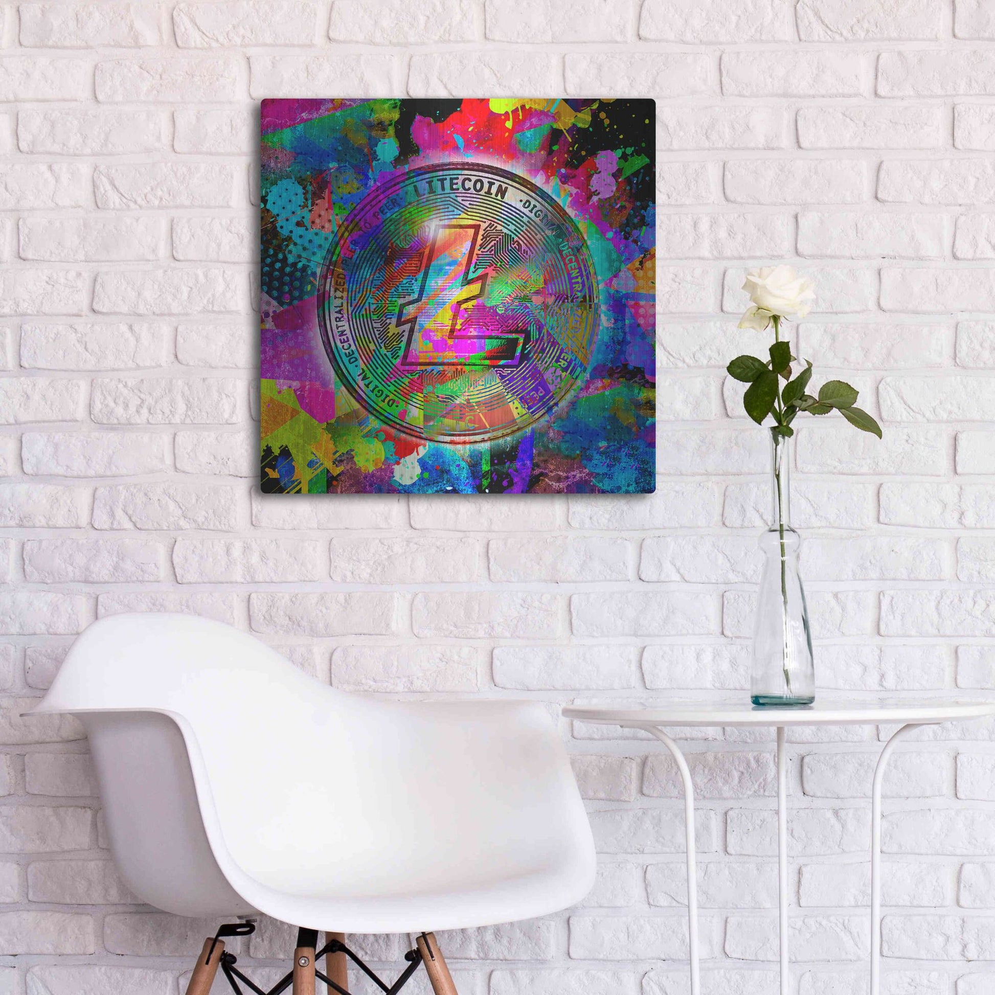Luxe Metal Art 'Lite Coin,' Metal Wall Art,24x24