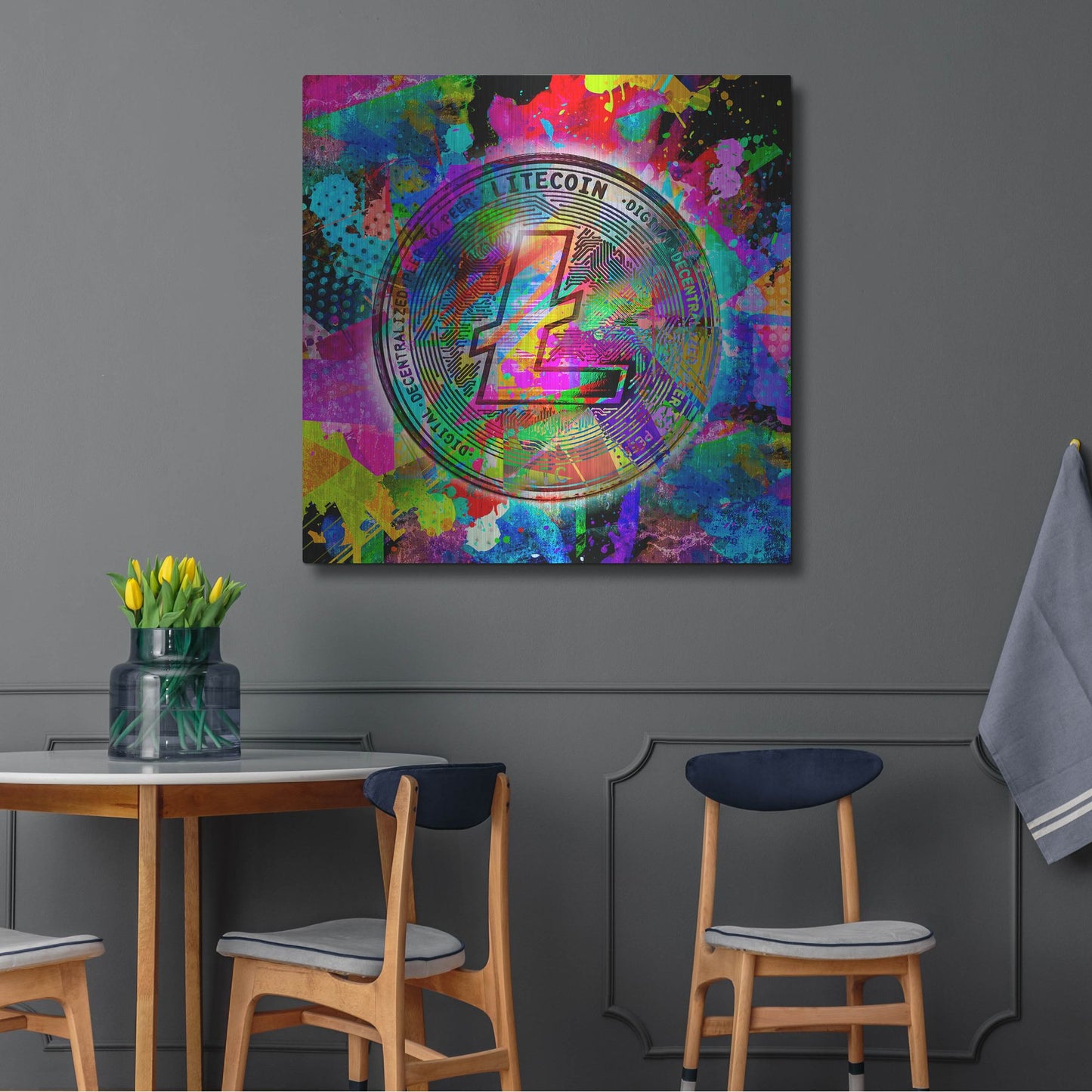 Luxe Metal Art 'Lite Coin,' Metal Wall Art,36x36