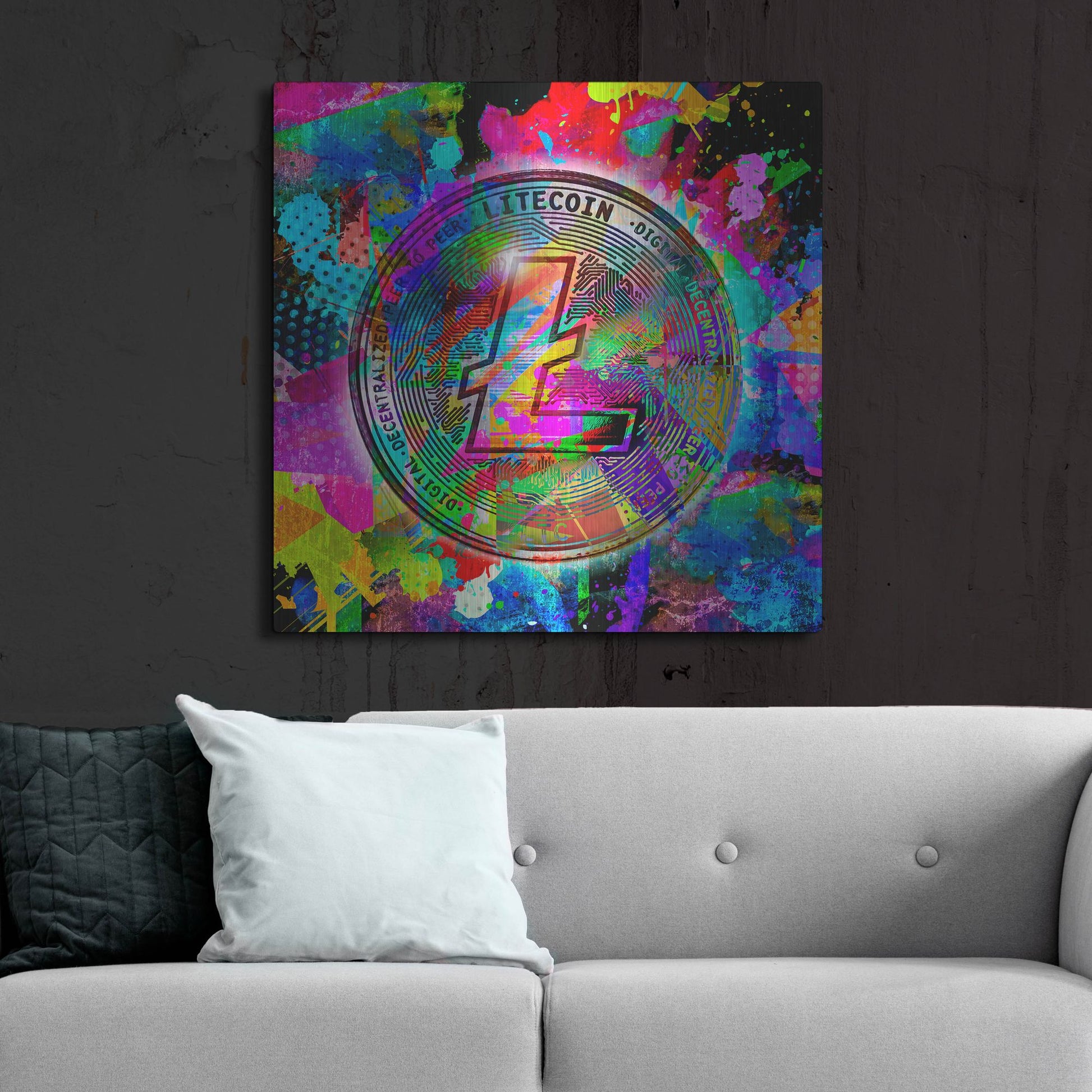 Luxe Metal Art 'Lite Coin,' Metal Wall Art,36x36
