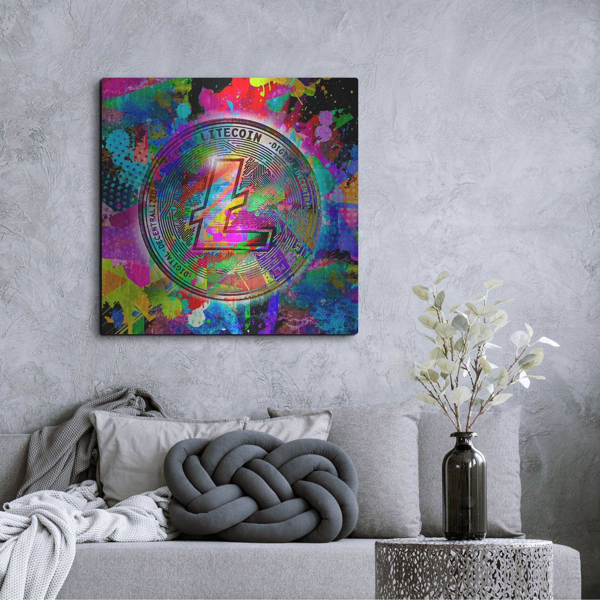 Luxe Metal Art 'Lite Coin,' Metal Wall Art,36x36