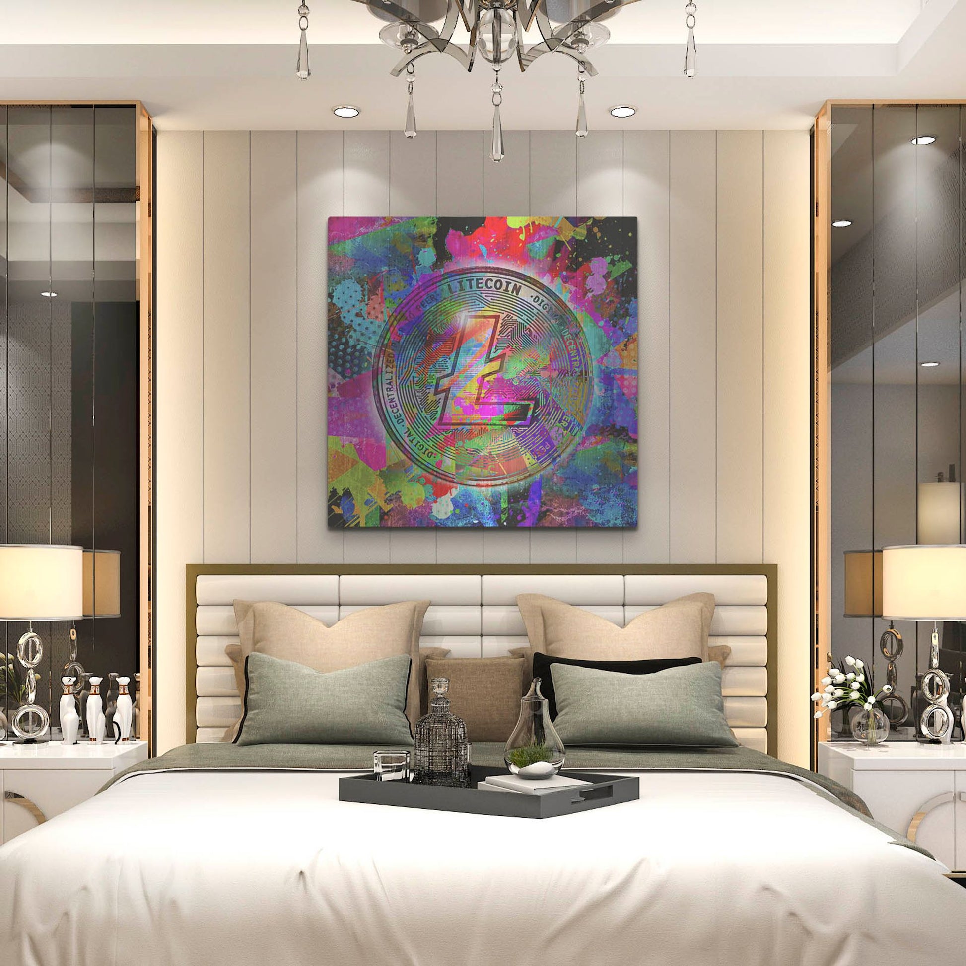 Luxe Metal Art 'Lite Coin,' Metal Wall Art,36x36