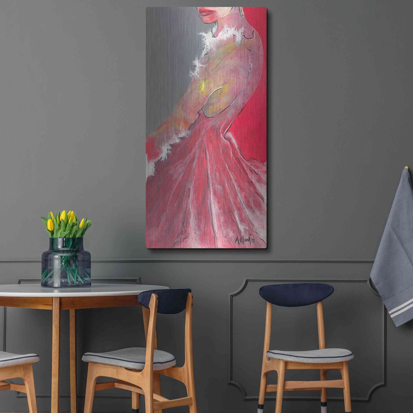 Luxe Metal Art 'Everything Is In The Eyes 'by Samedin Asllani, Metal Wall Art,24x48