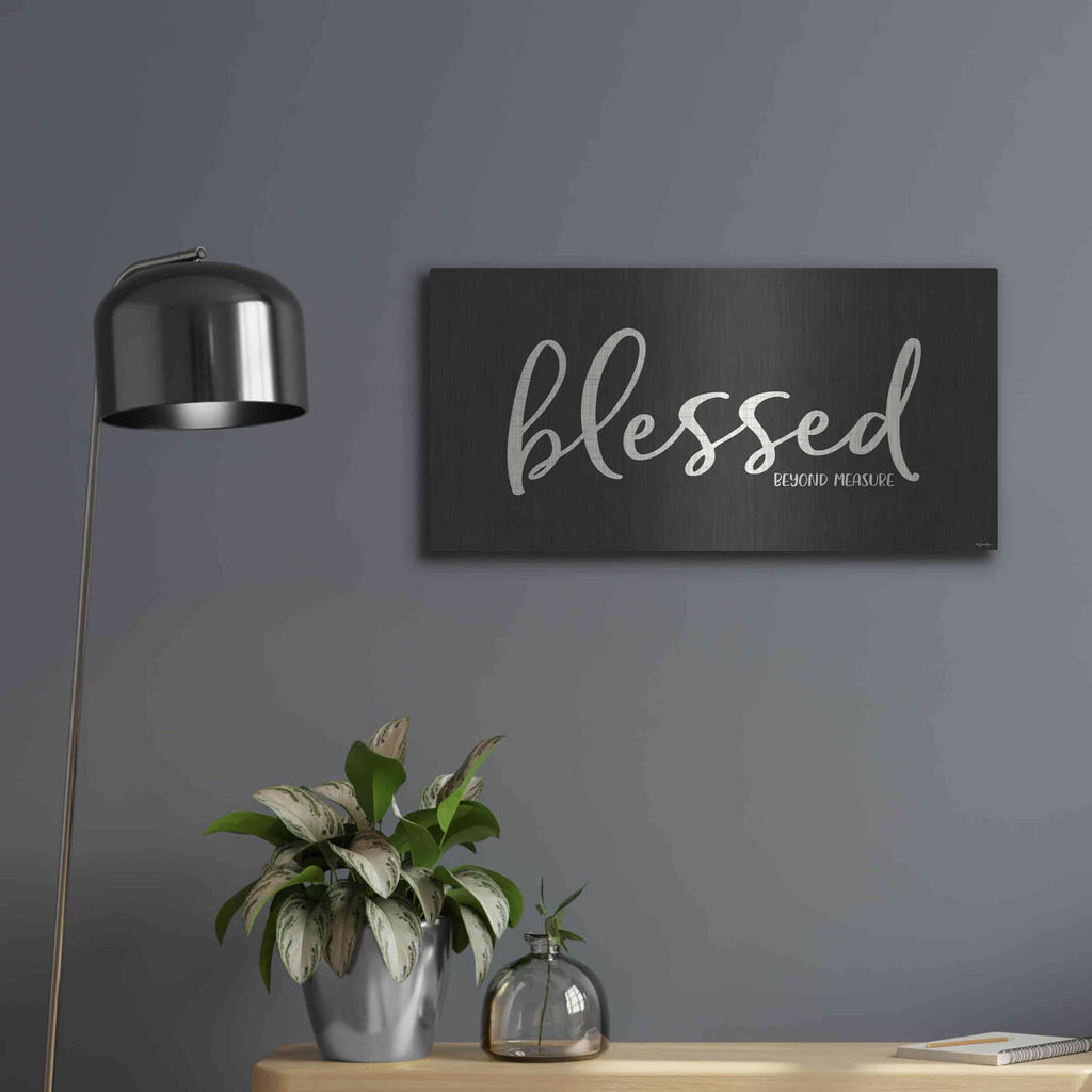 'Blessed' by Susie Boyer – Metal Wall Art, 24x12 room view