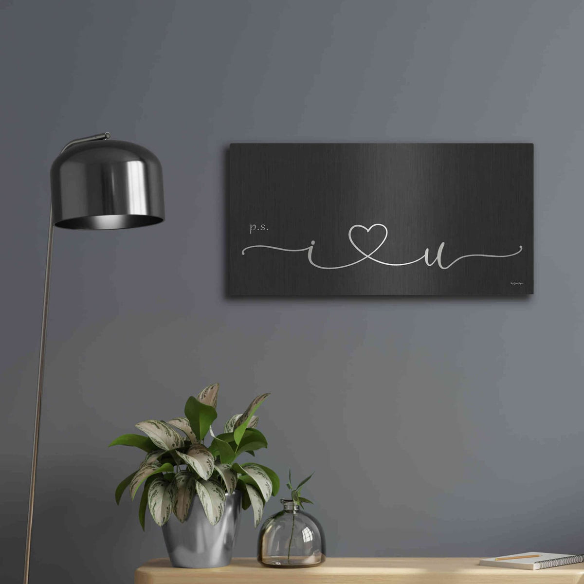 'I Heart You' by Susie Boyer – Metal Wall Art, 24x12 room view
