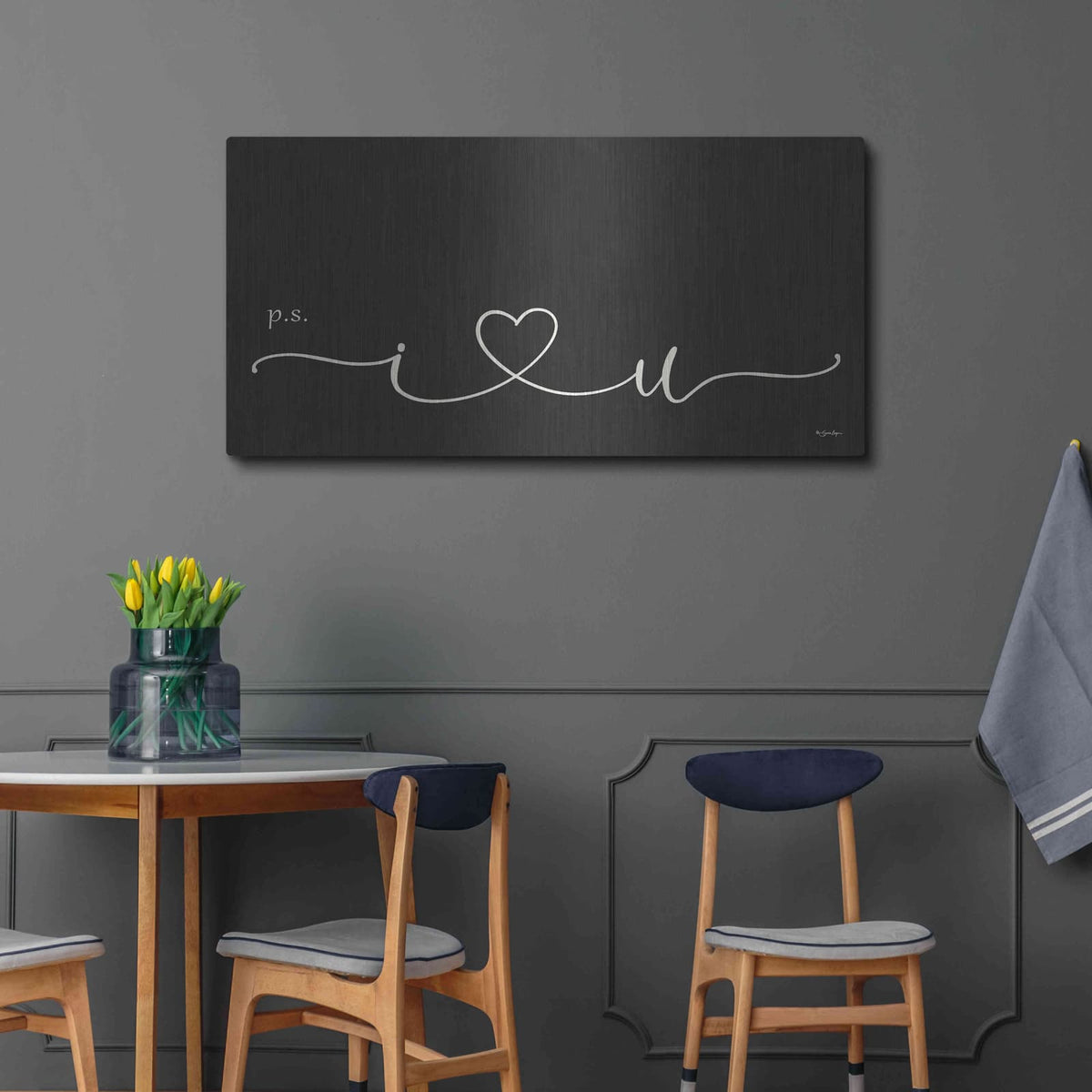 'I Heart You' by Susie Boyer – Metal Wall Art, 48x24 room view