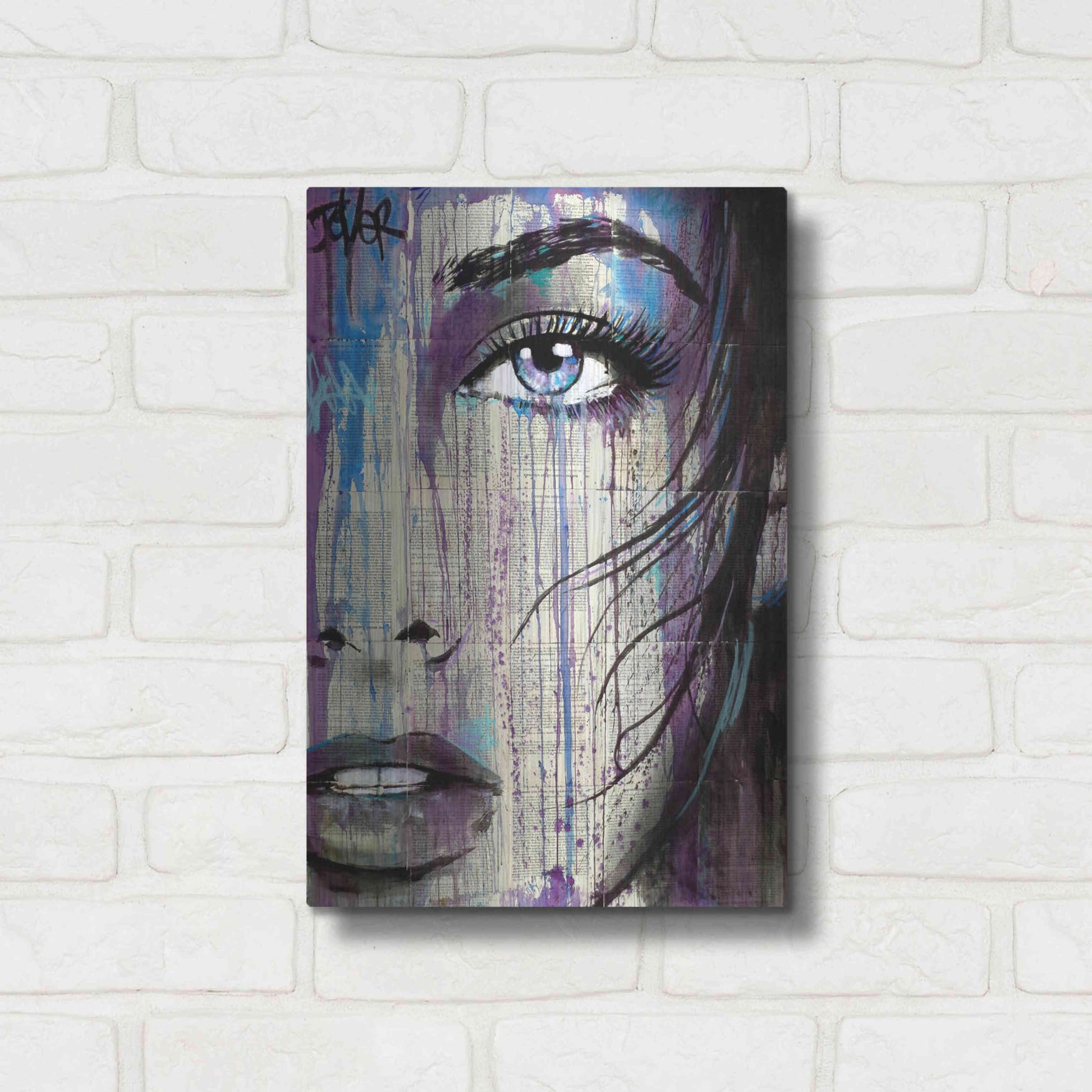 Luxe Metal Art 'Indigo Feeling' by Loui Jover, Metal Wall Art,12x16