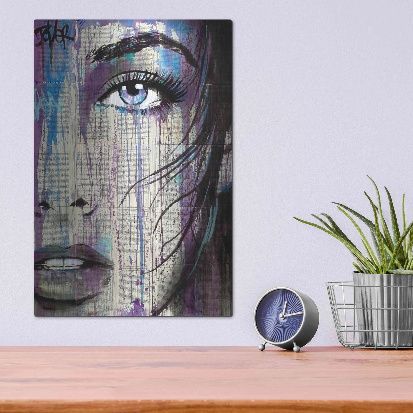 Luxe Metal Art 'Indigo Feeling' by Loui Jover, Metal Wall Art,12x16