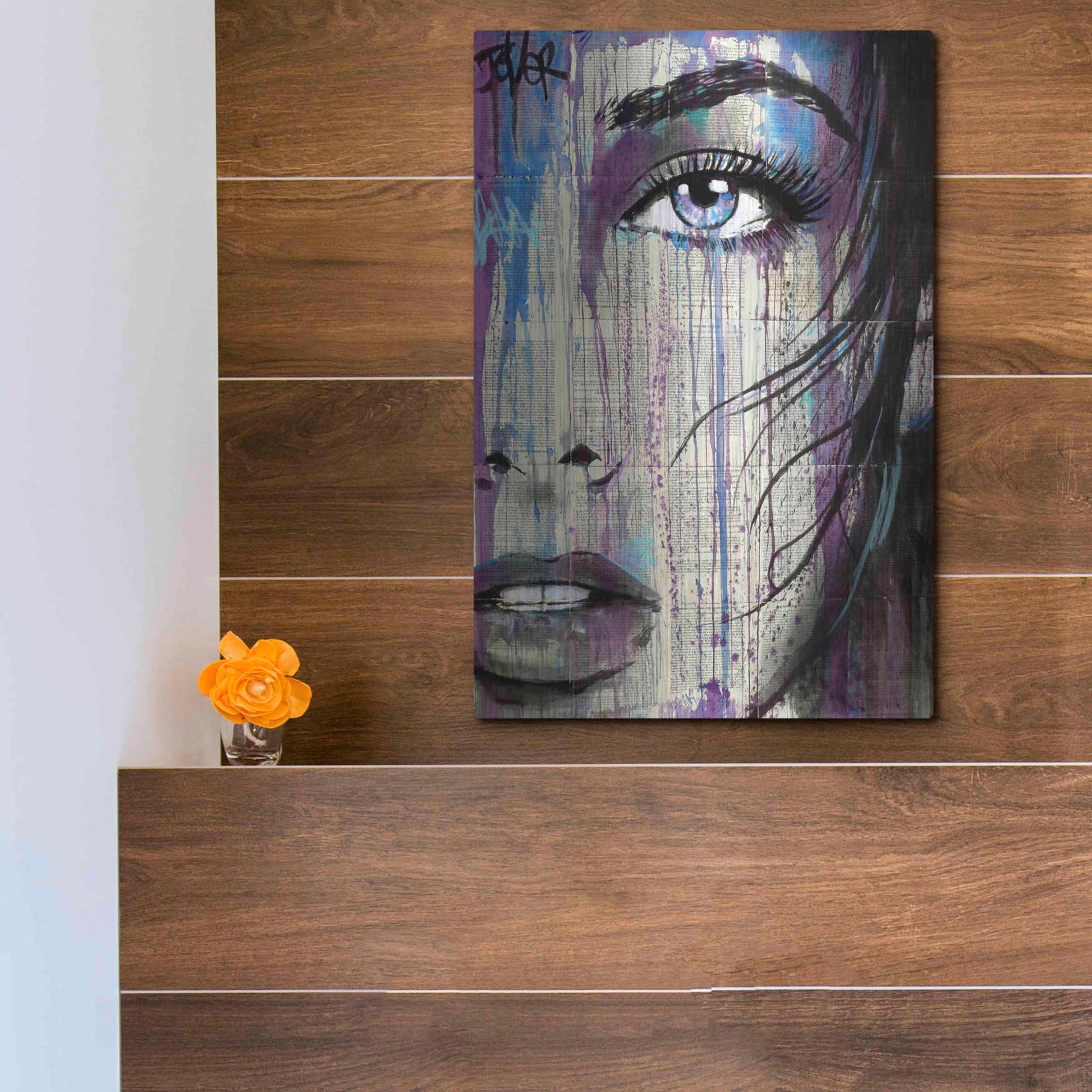 Luxe Metal Art 'Indigo Feeling' by Loui Jover, Metal Wall Art,12x16