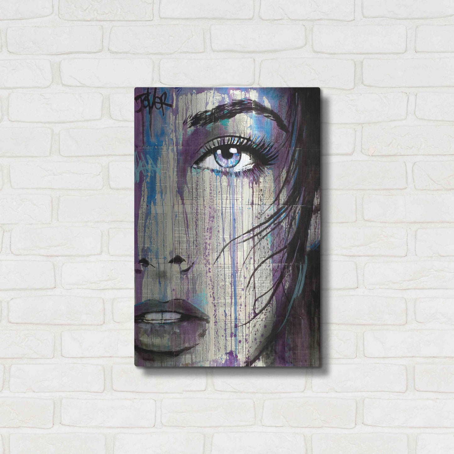 Luxe Metal Art 'Indigo Feeling' by Loui Jover, Metal Wall Art,16x24