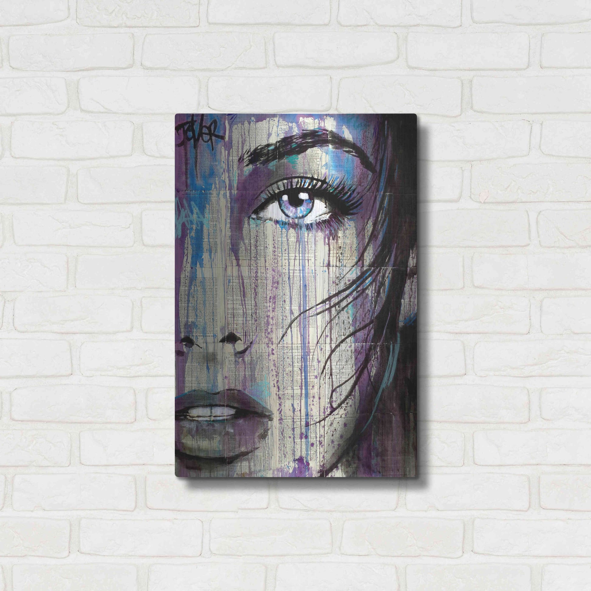 Luxe Metal Art 'Indigo Feeling' by Loui Jover, Metal Wall Art,16x24