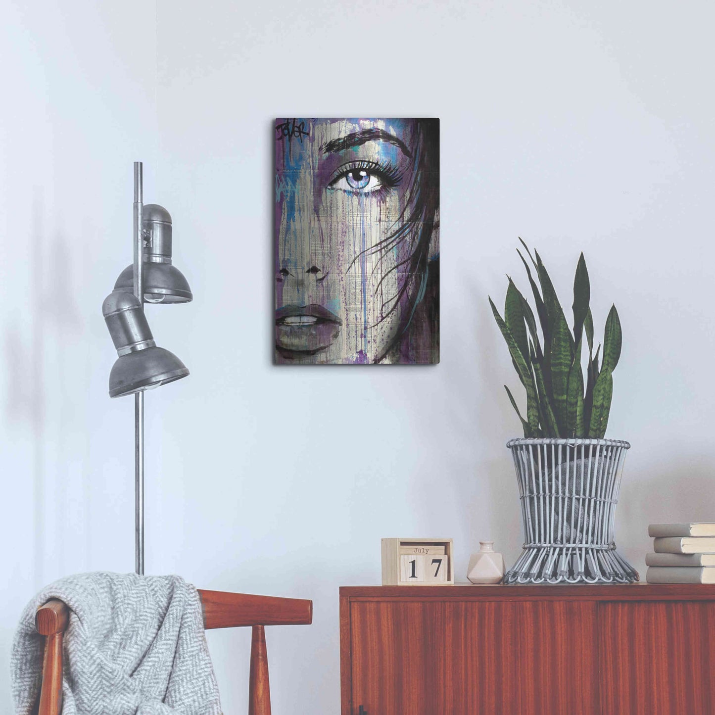 Luxe Metal Art 'Indigo Feeling' by Loui Jover, Metal Wall Art,16x24