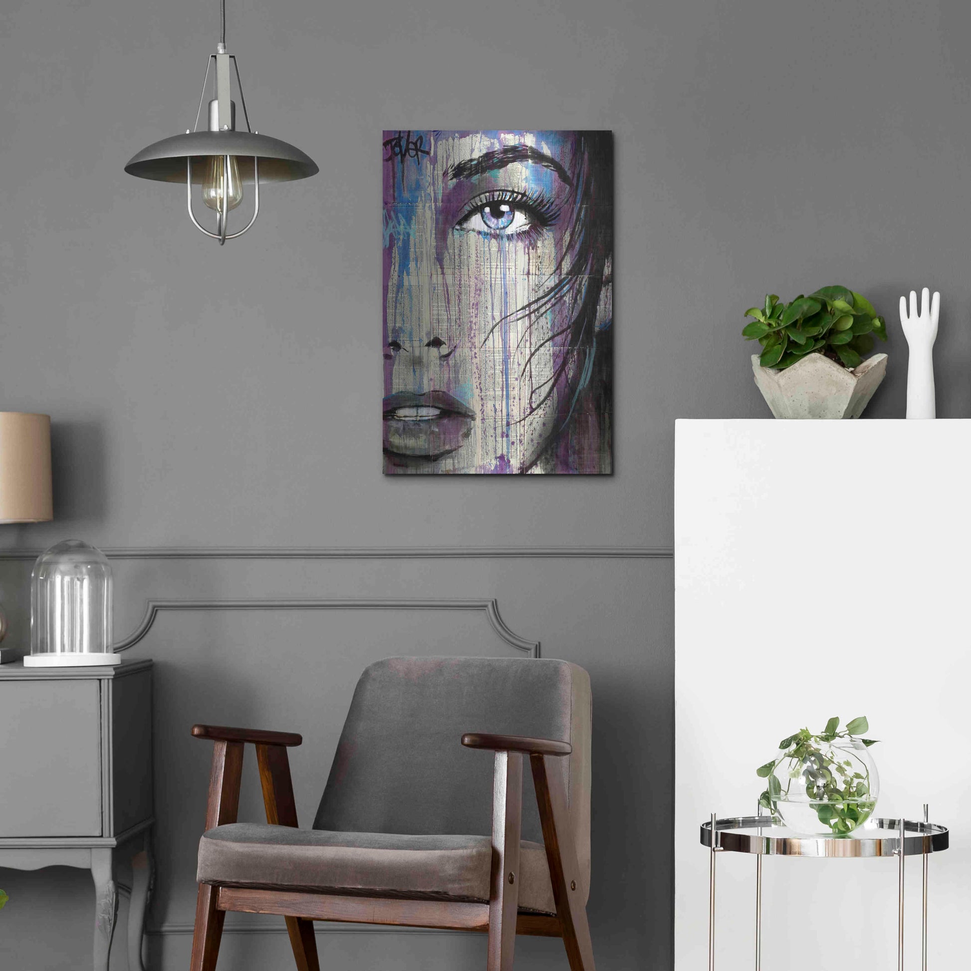 Luxe Metal Art 'Indigo Feeling' by Loui Jover, Metal Wall Art,16x24