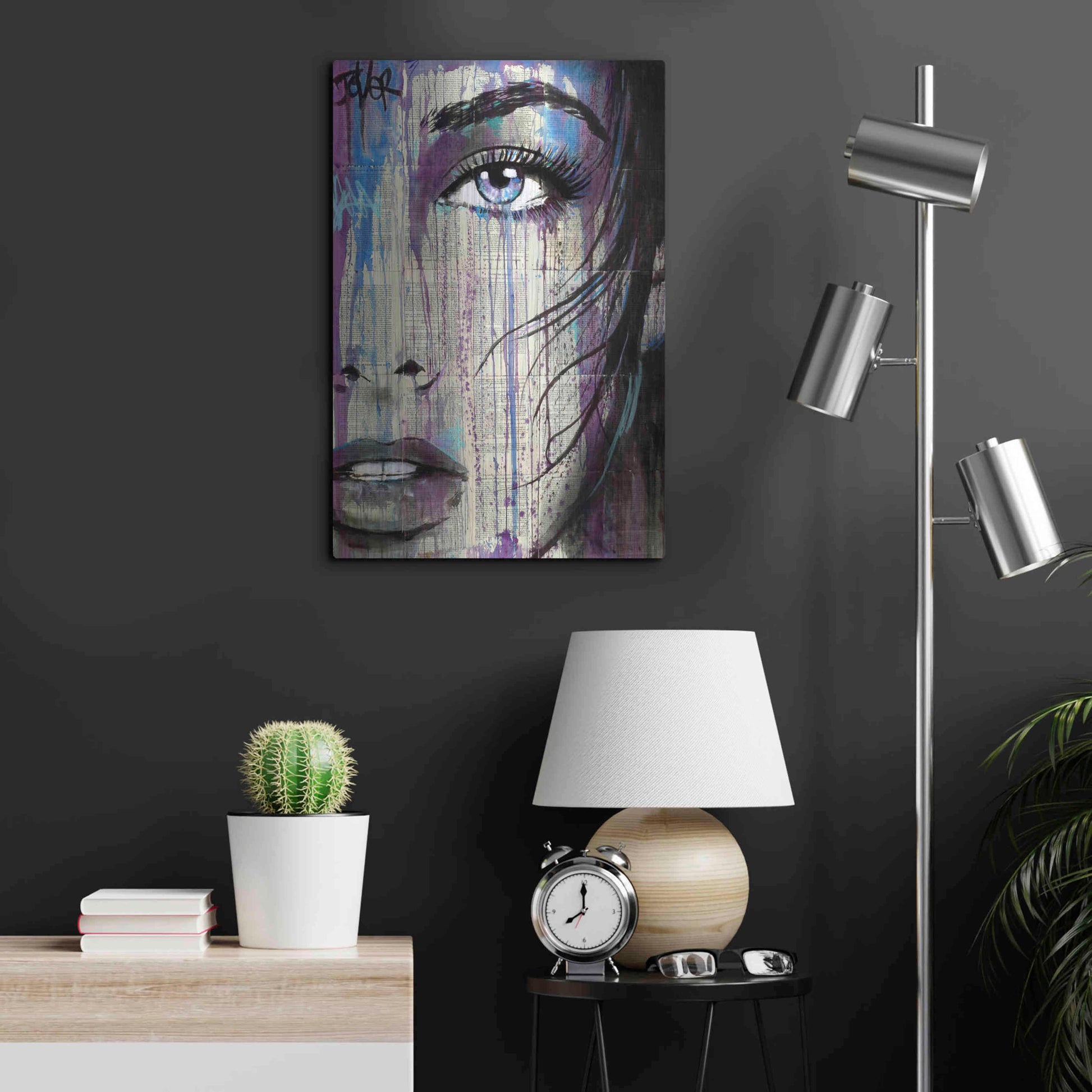 Luxe Metal Art 'Indigo Feeling' by Loui Jover, Metal Wall Art,16x24