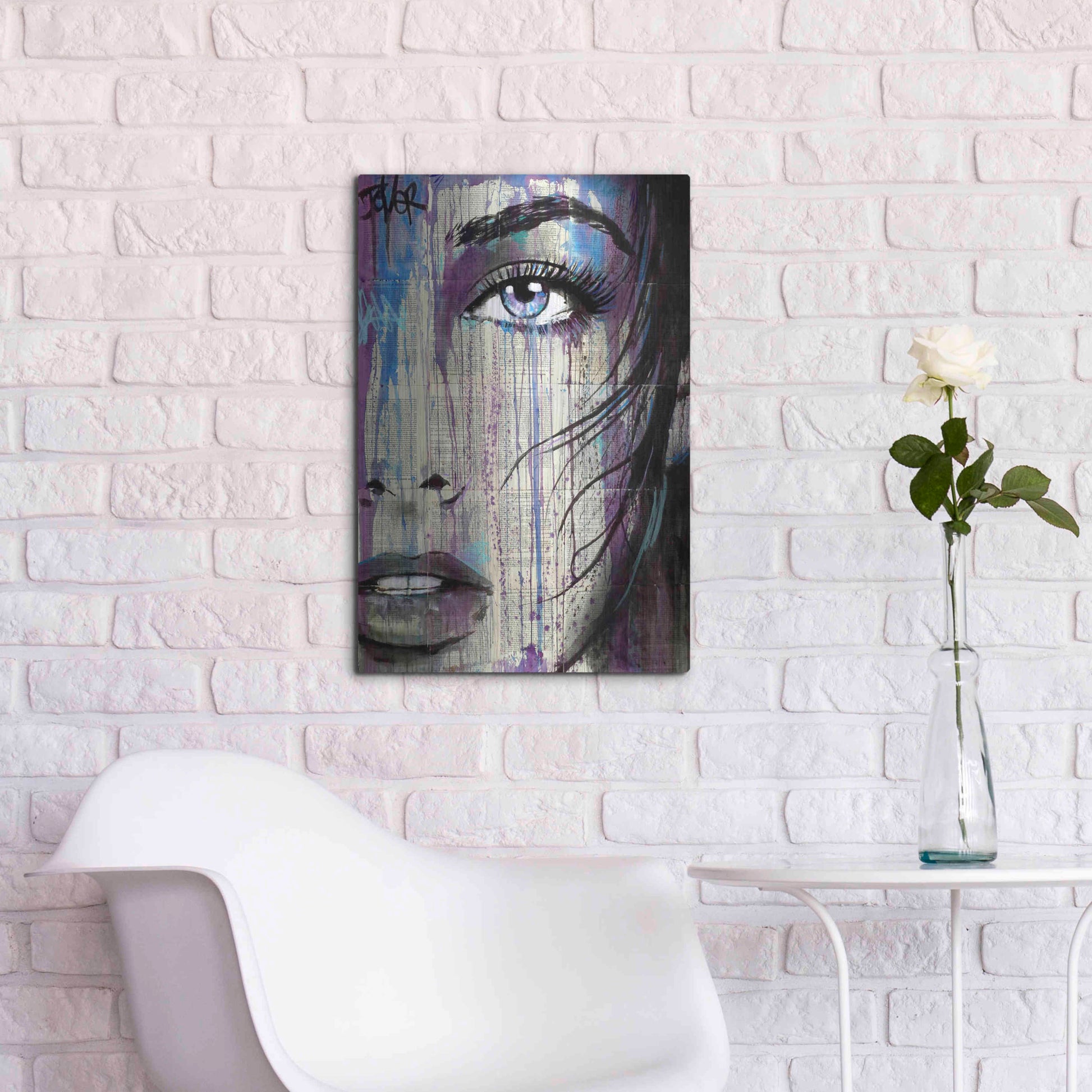 Luxe Metal Art 'Indigo Feeling' by Loui Jover, Metal Wall Art,16x24