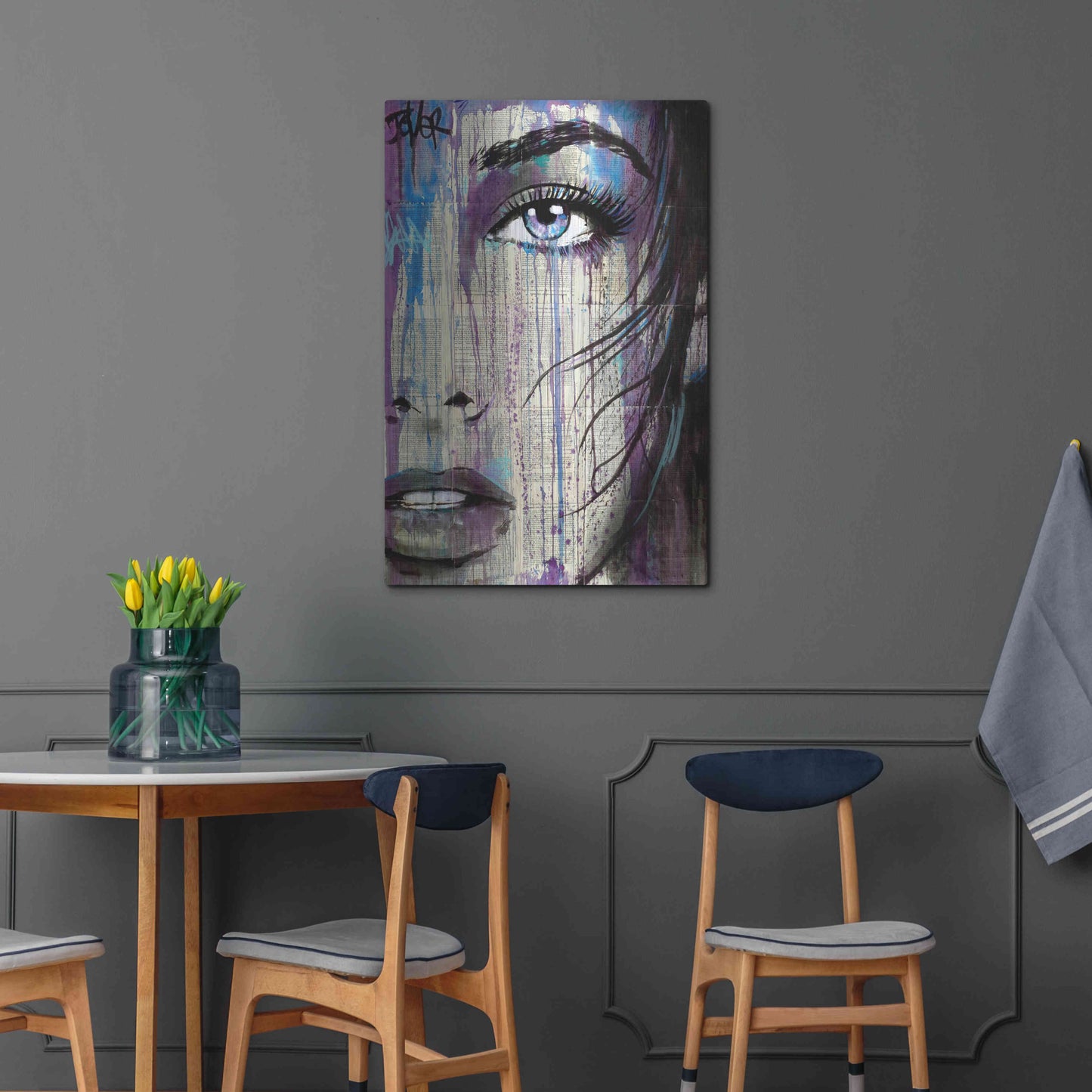 Luxe Metal Art 'Indigo Feeling' by Loui Jover, Metal Wall Art,24x36