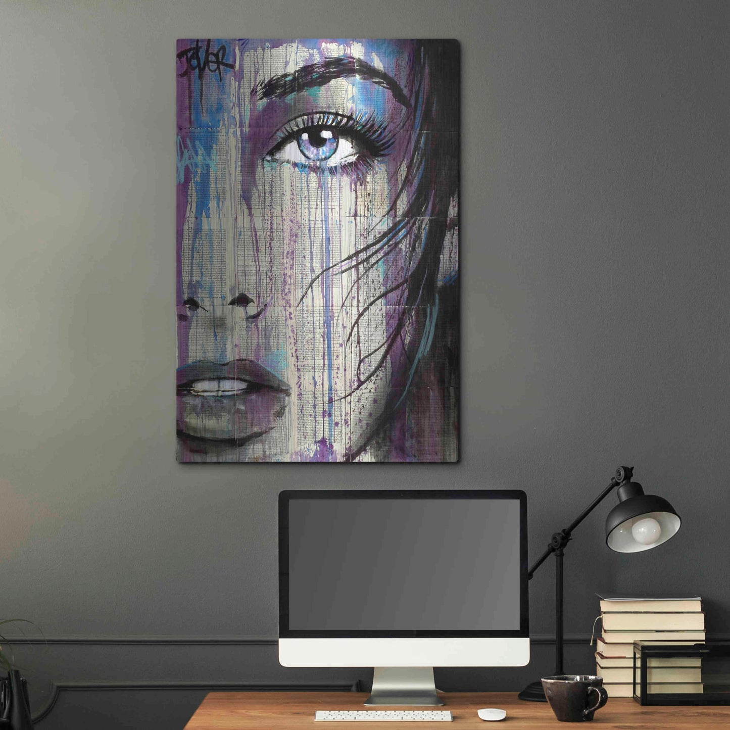Luxe Metal Art 'Indigo Feeling' by Loui Jover, Metal Wall Art,24x36