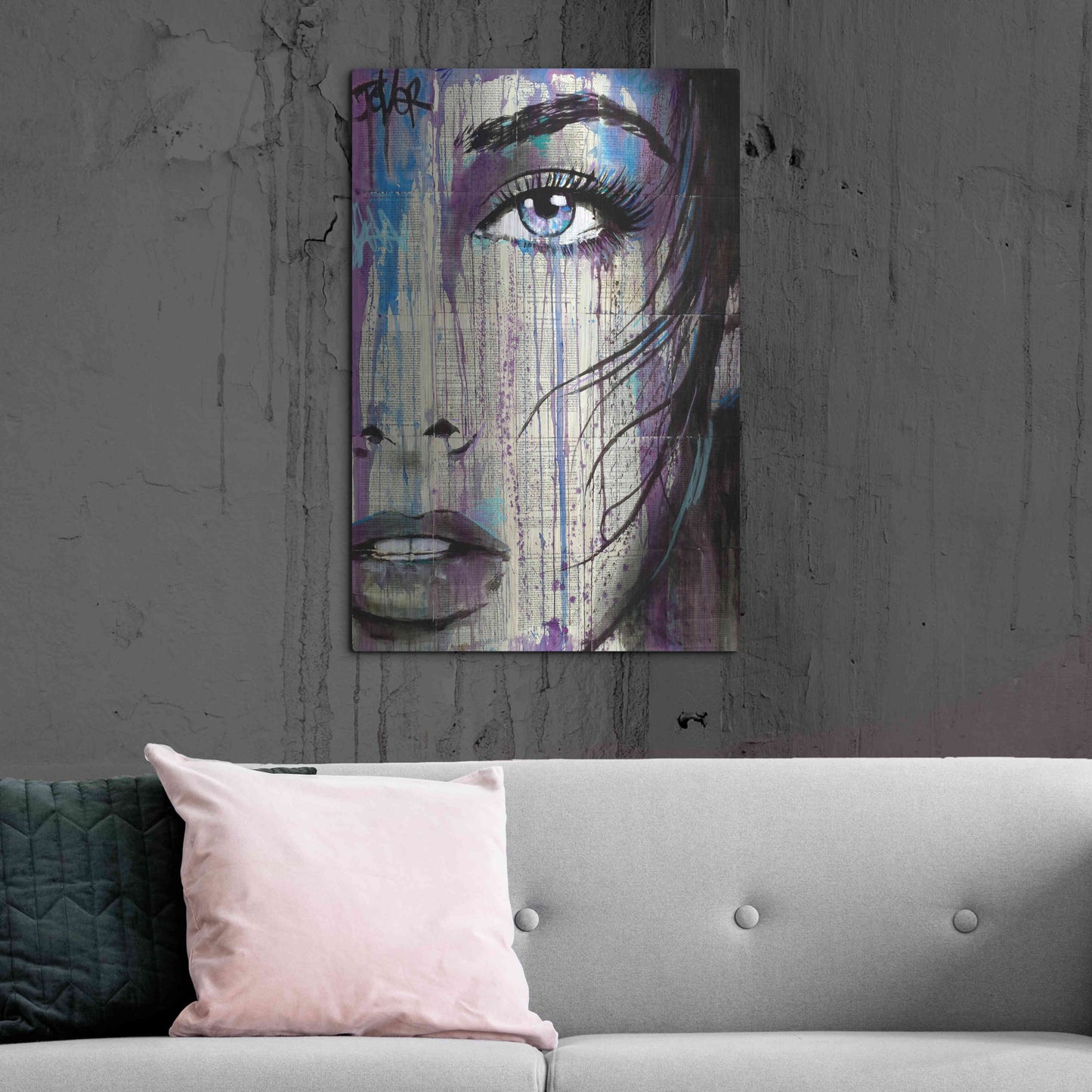 Luxe Metal Art 'Indigo Feeling' by Loui Jover, Metal Wall Art,24x36