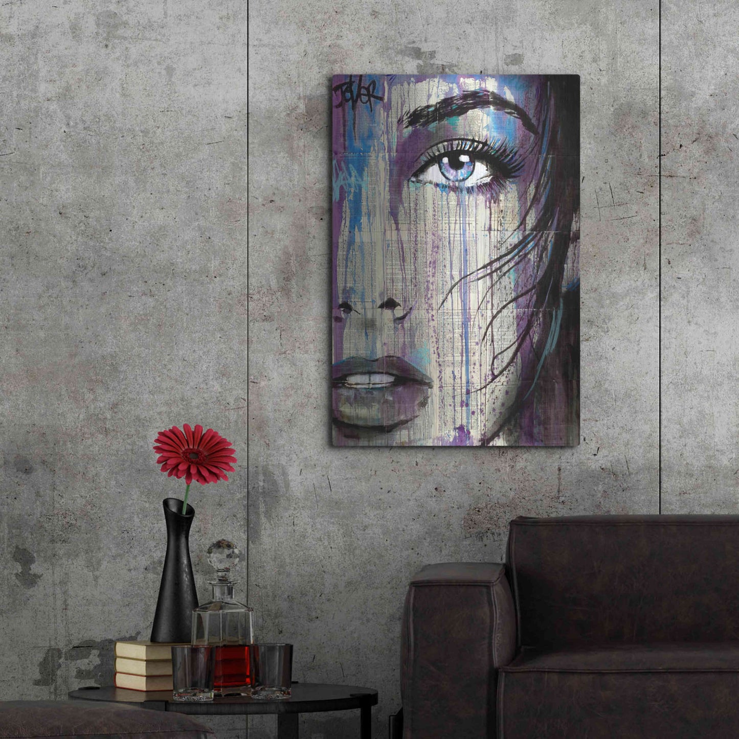 Luxe Metal Art 'Indigo Feeling' by Loui Jover, Metal Wall Art,24x36