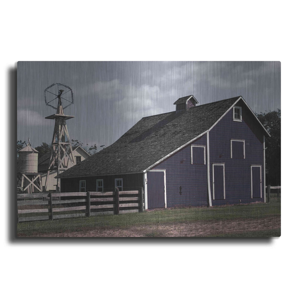 'Blue Barn' by Cindy Jacobs – Metal Wall Art