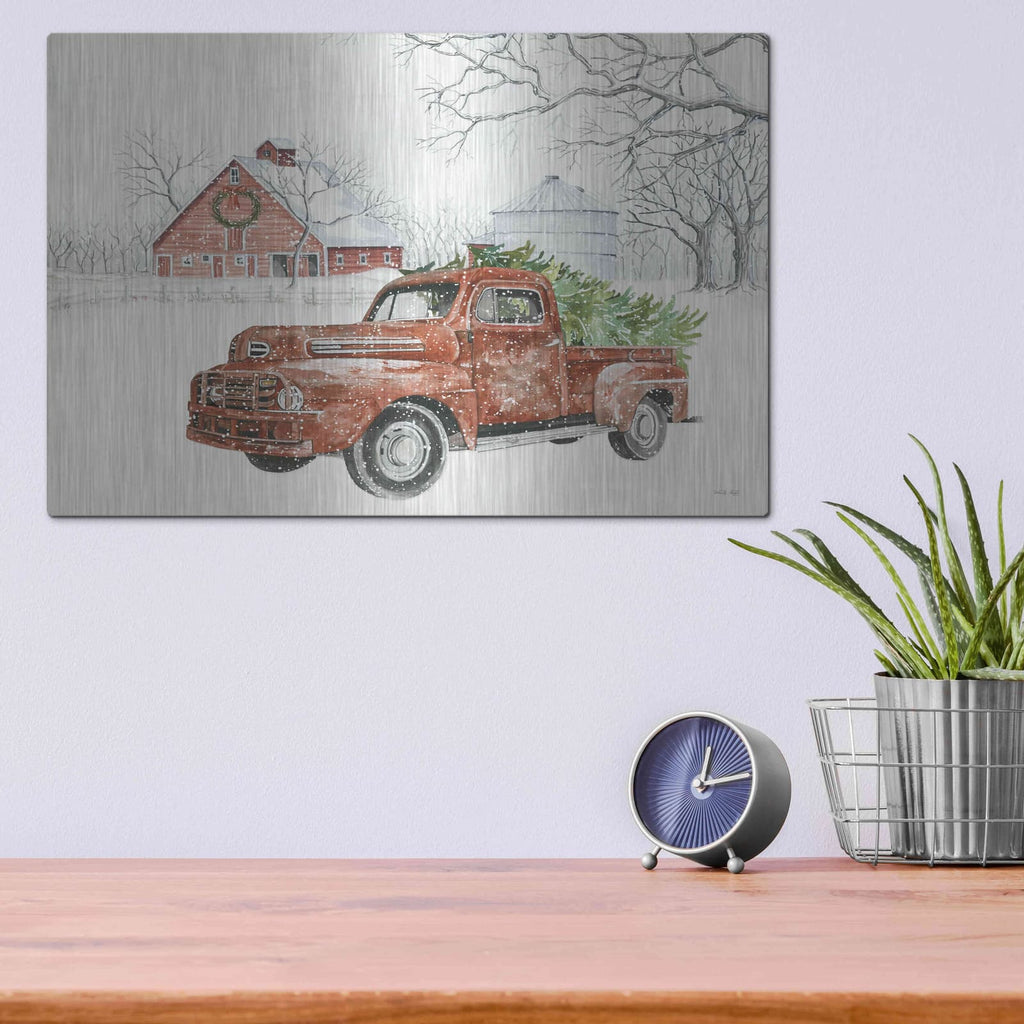'Christmas Barn' by Cindy Jacobs – Metal Wall Art, 16x12 room view
