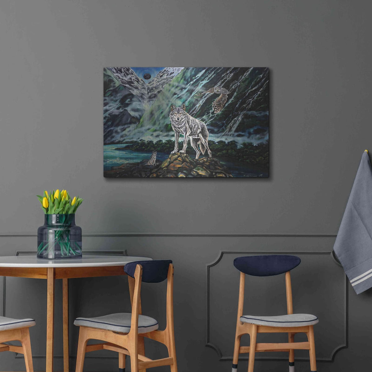 'Wolfpack The New Moon' by Jan Kasparec – Metal Wall Art, 36x24 room view