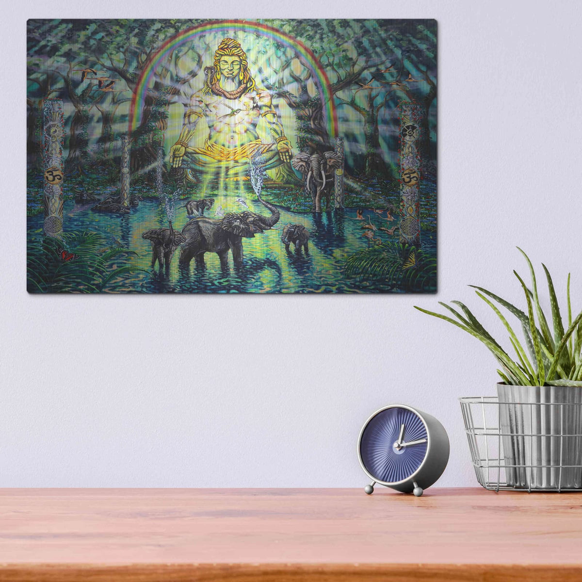 'Shiva Elephants' by Jan Kasparec – Metal Wall Art, 16x12 room view