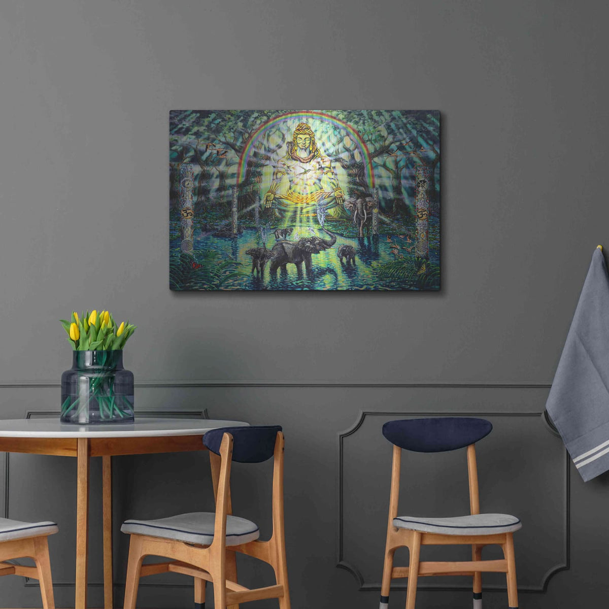 'Shiva Elephants' by Jan Kasparec – Metal Wall Art, 36x24 room view