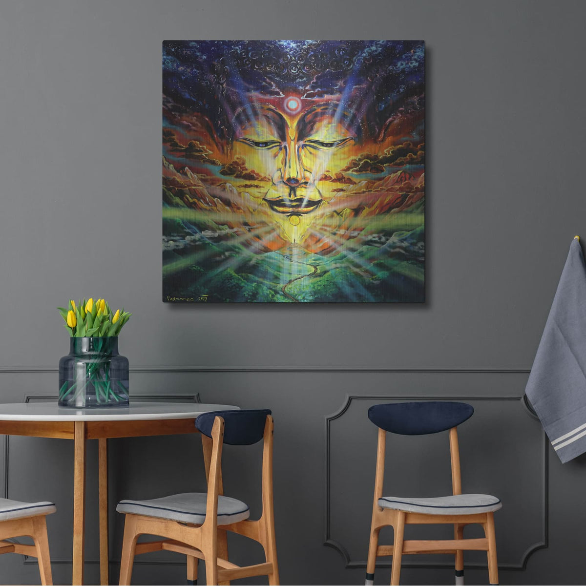 'Peaks And Valleys' by Jan Kasparec – Metal Wall Art, 36x36 room view
