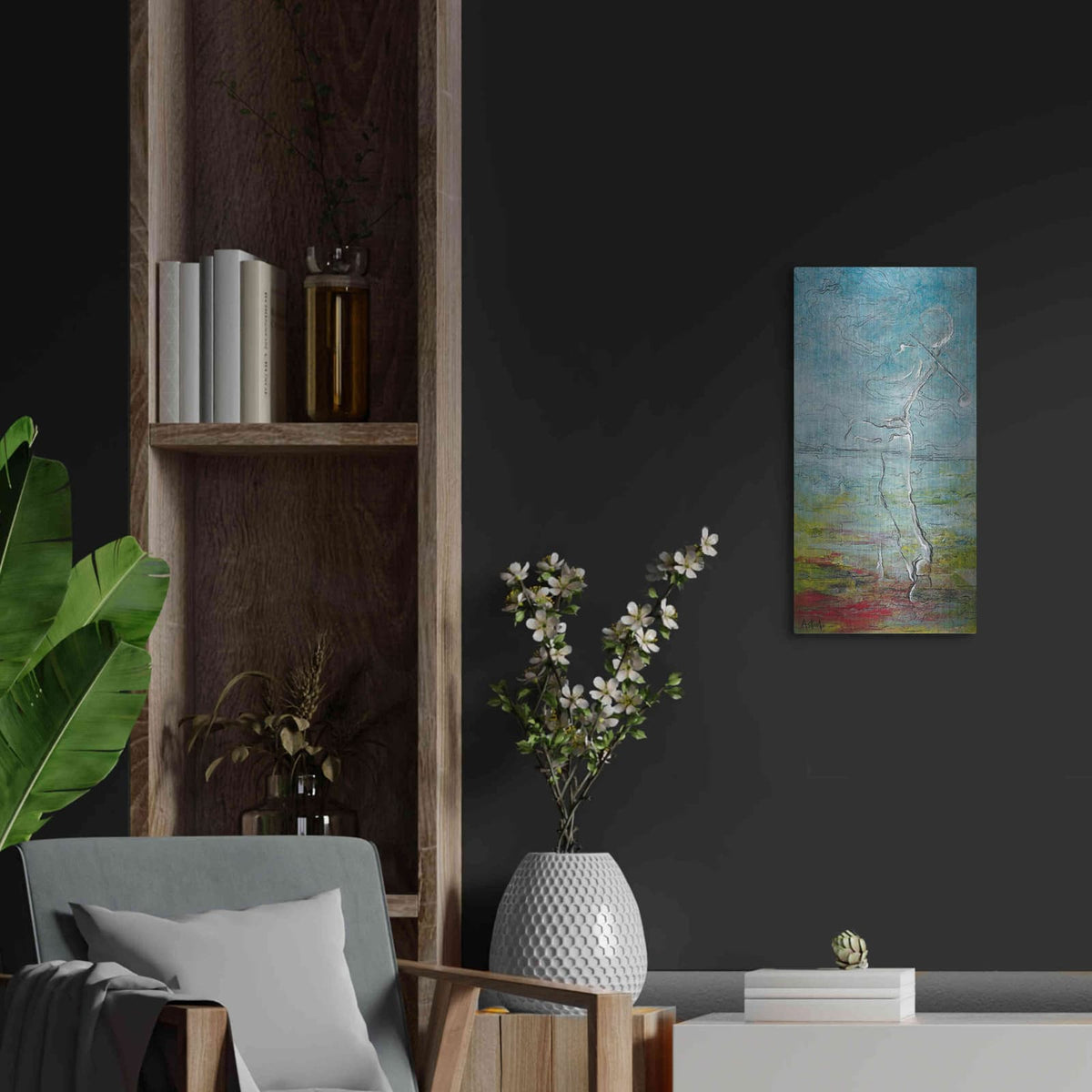 'The Golfer' by Samedin Asllani – Metal Wall Art, 12x24 room view