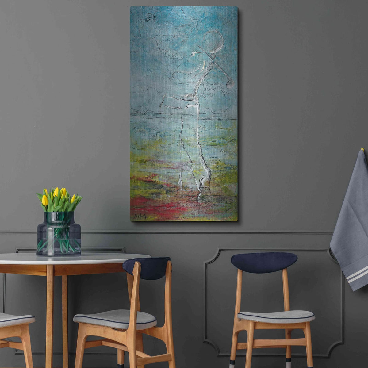 'The Golfer' by Samedin Asllani – Metal Wall Art, 24x48 room view