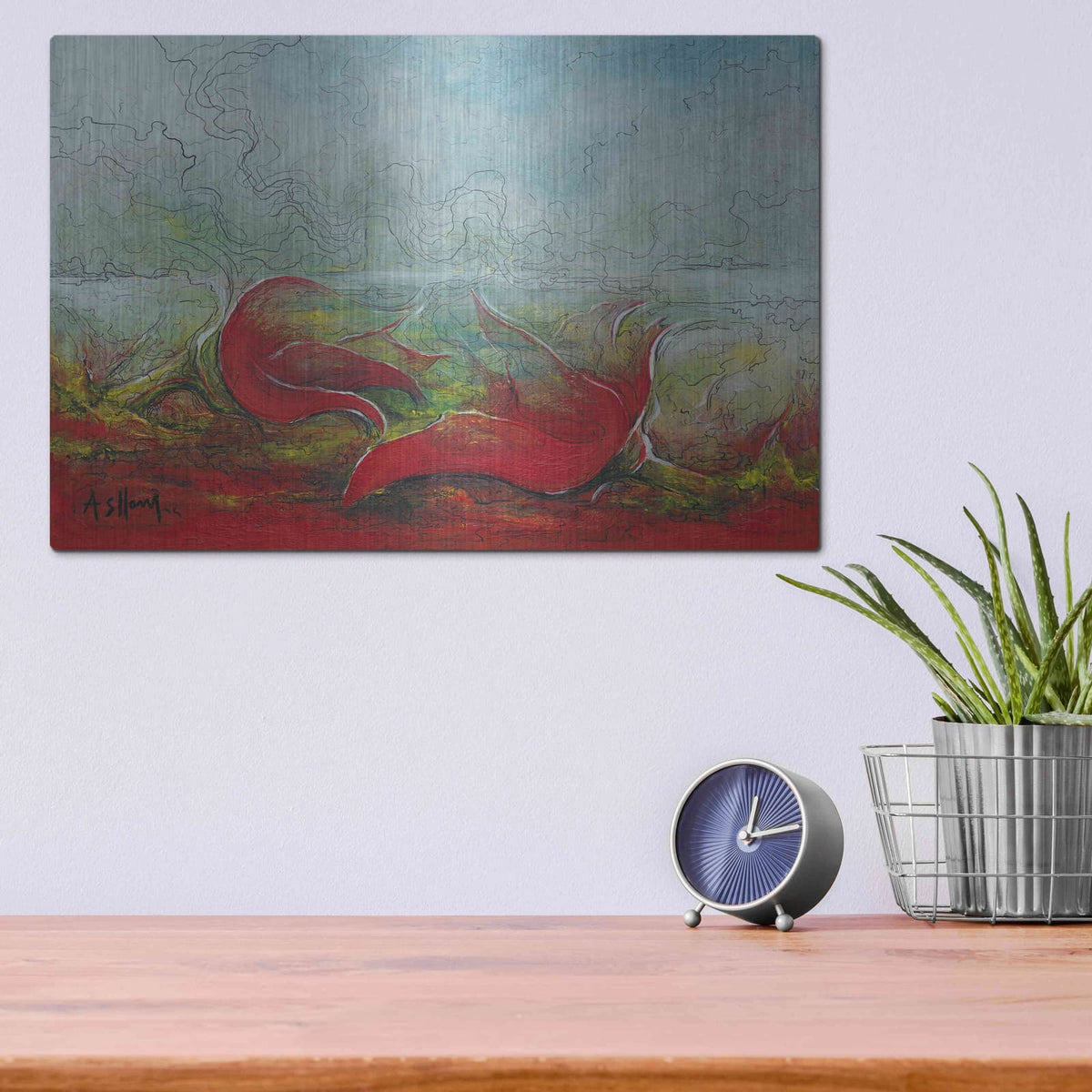 'Flower Love' by Samedin Asllani – Metal Wall Art, 16x12 room view