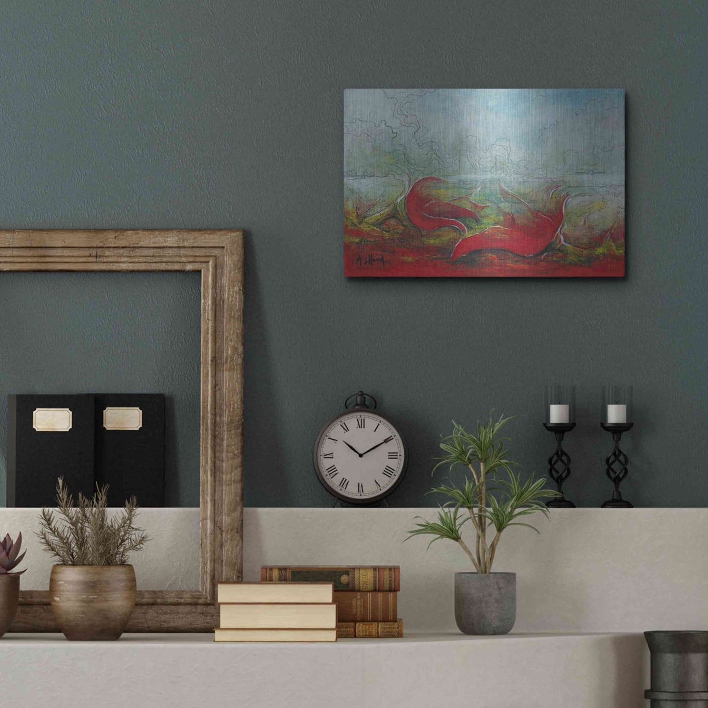 Luxe Metal Art 'Flower Love' by Samedin Asllani, Metal Wall Art,16x12