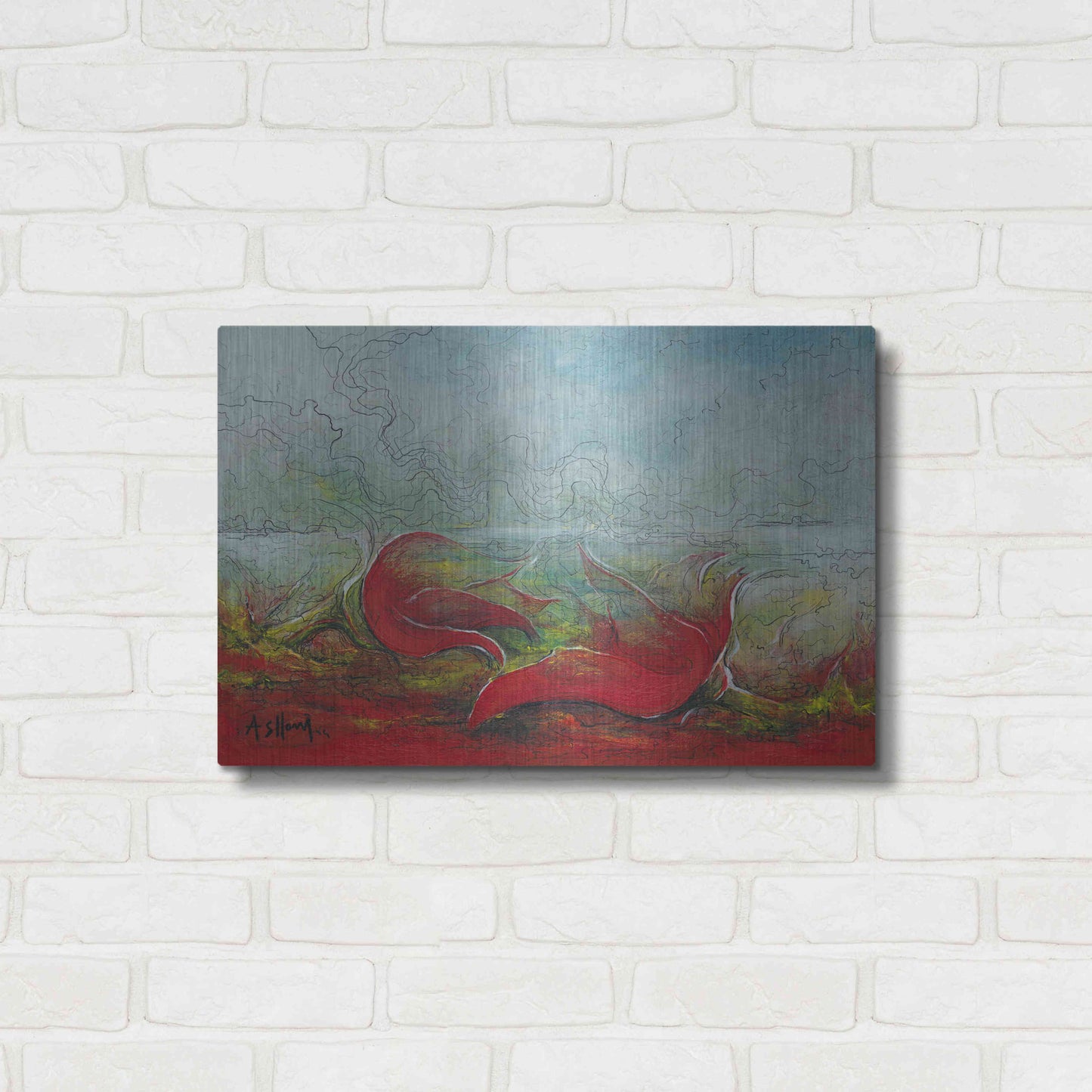 Luxe Metal Art 'Flower Love' by Samedin Asllani, Metal Wall Art,24x16