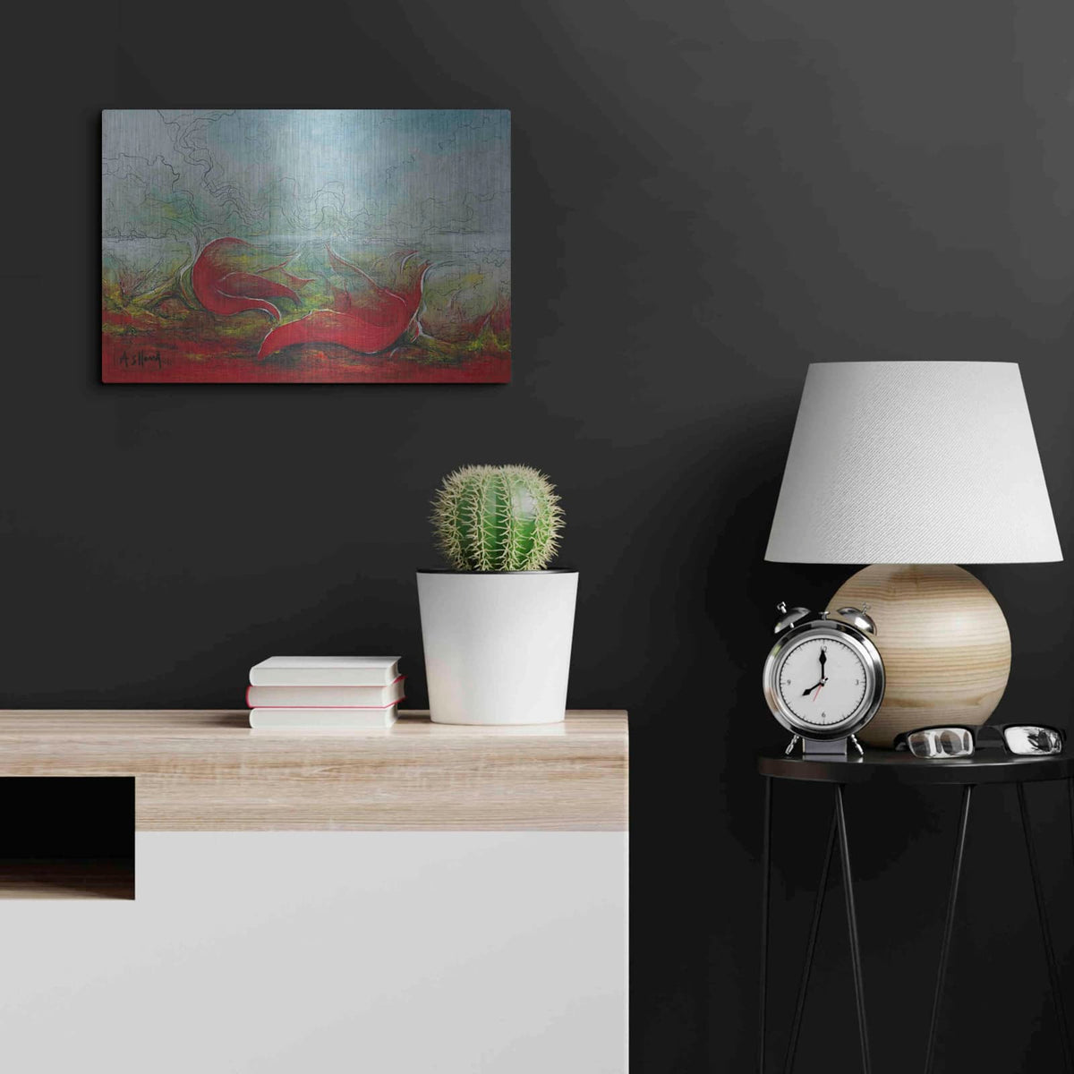 'Flower Love' by Samedin Asllani – Metal Wall Art, 24x16 room view