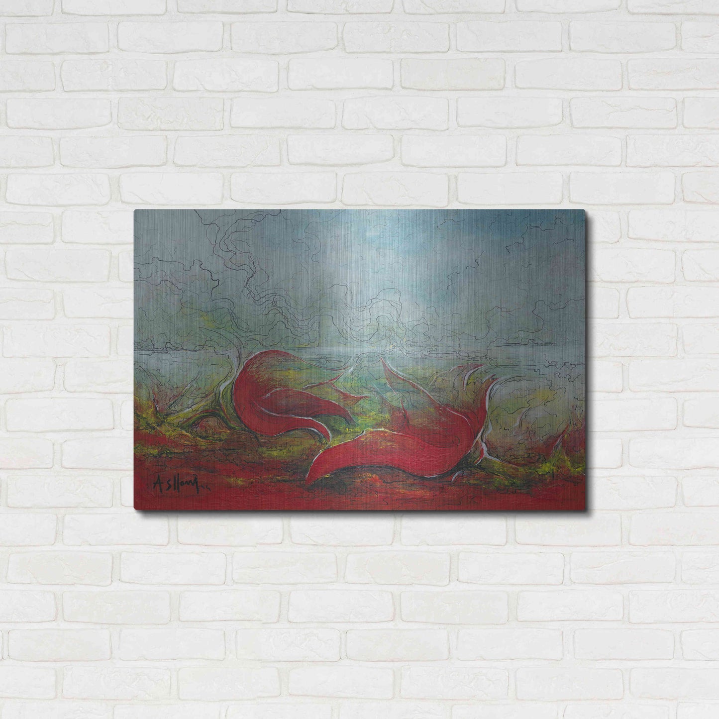 Luxe Metal Art 'Flower Love' by Samedin Asllani, Metal Wall Art,36x24