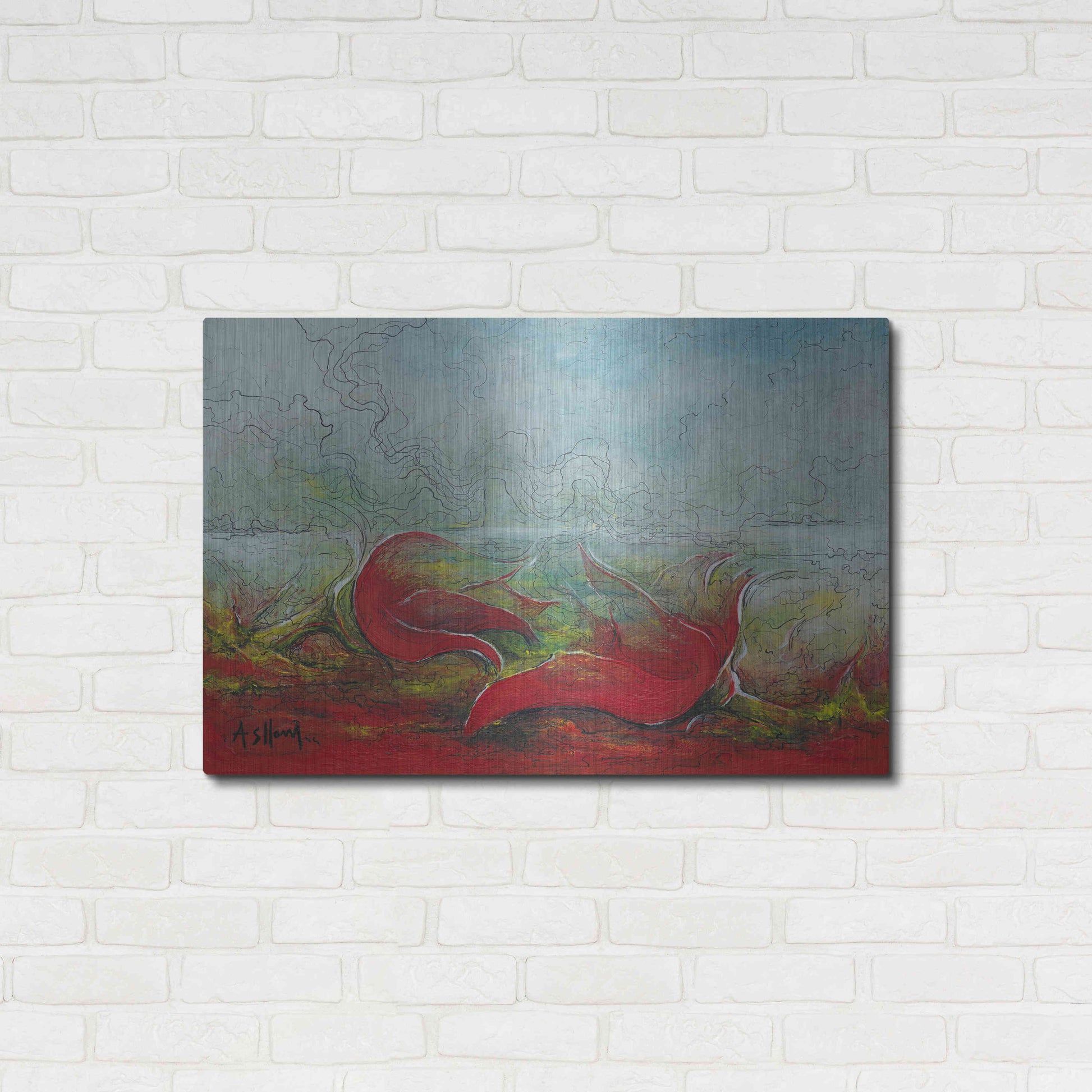 Luxe Metal Art 'Flower Love' by Samedin Asllani, Metal Wall Art,36x24